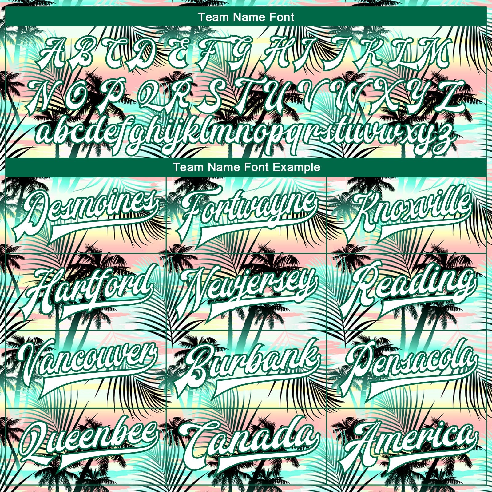 Custom White White-Kelly Green Hawaii Palm Trees 3D Bomber Full-Snap Varsity Letterman Jacket view 6