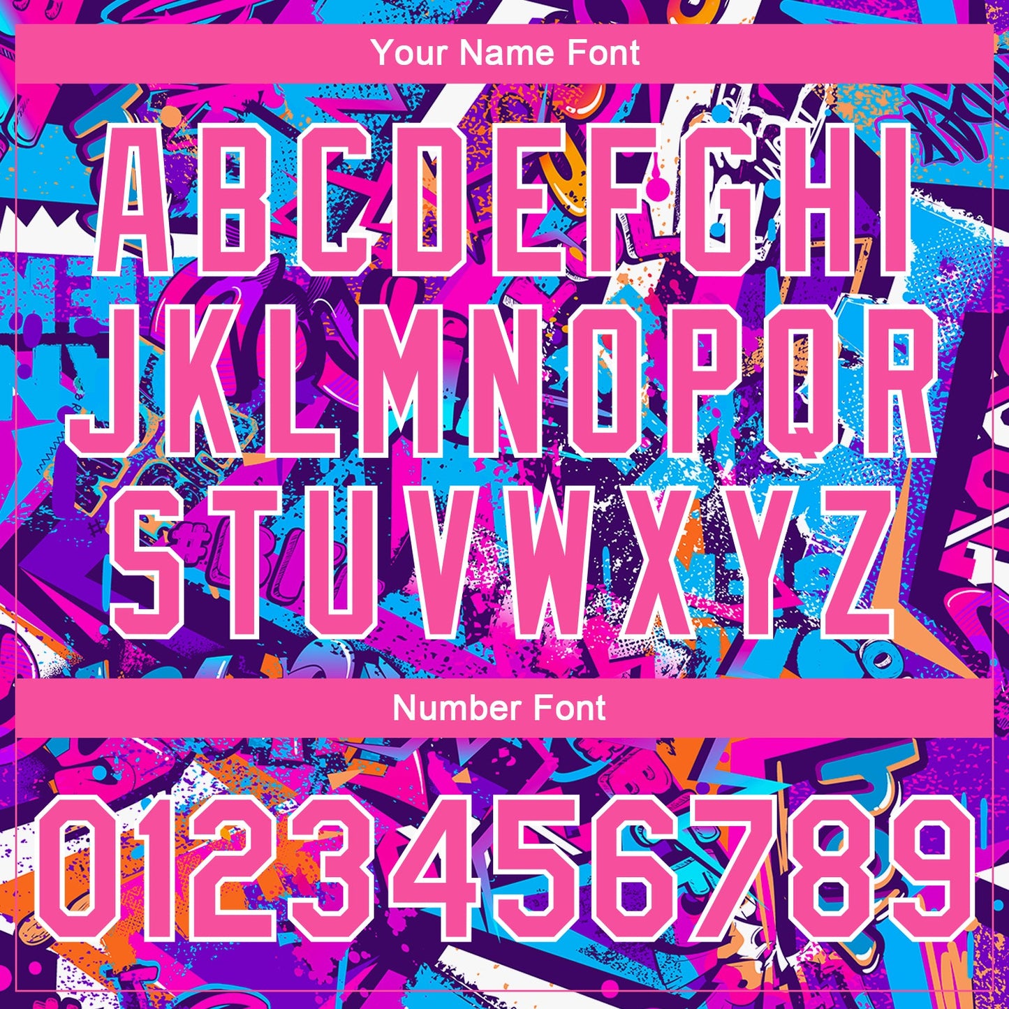 Custom Graffiti Pattern Pink-White Words 3D Bomber Full-Snap Varsity Letterman Jacket view 7