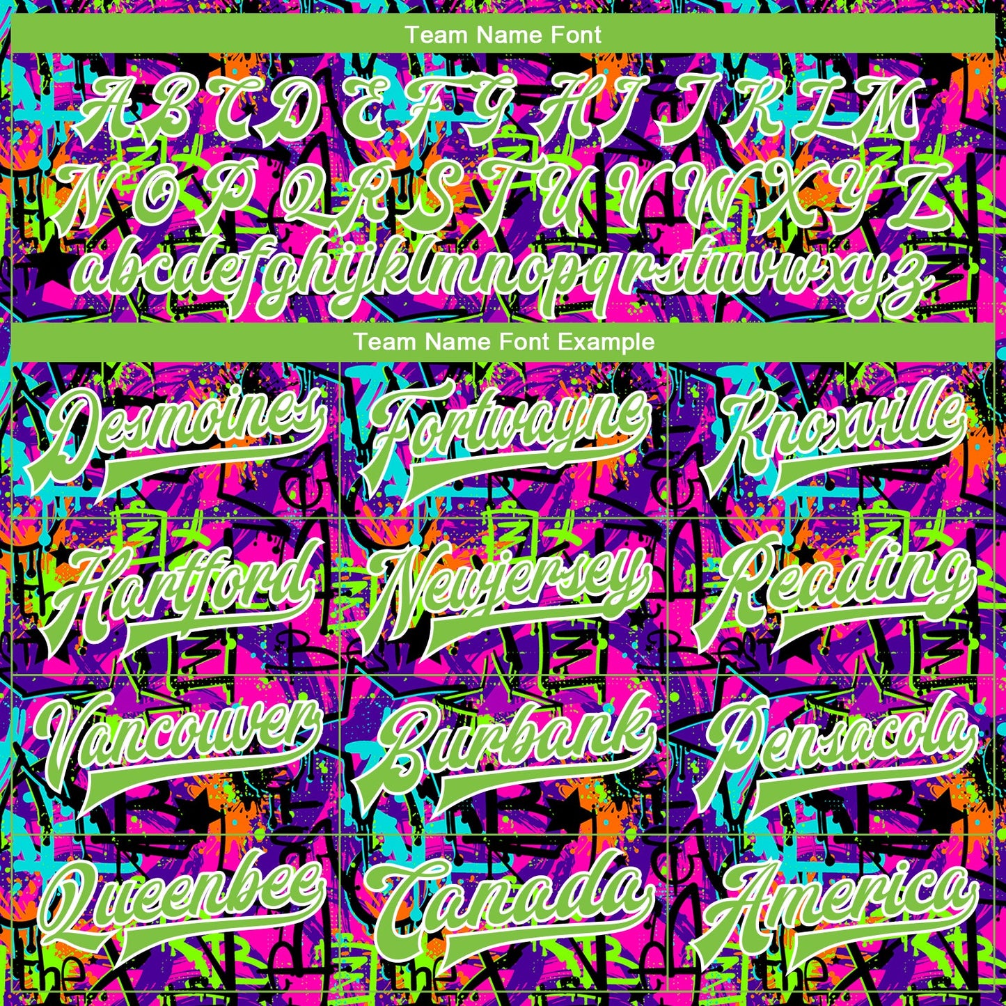 Custom Graffiti Pattern Neon Green-White 3D Bomber Full-Snap Varsity Letterman Jacket view 6
