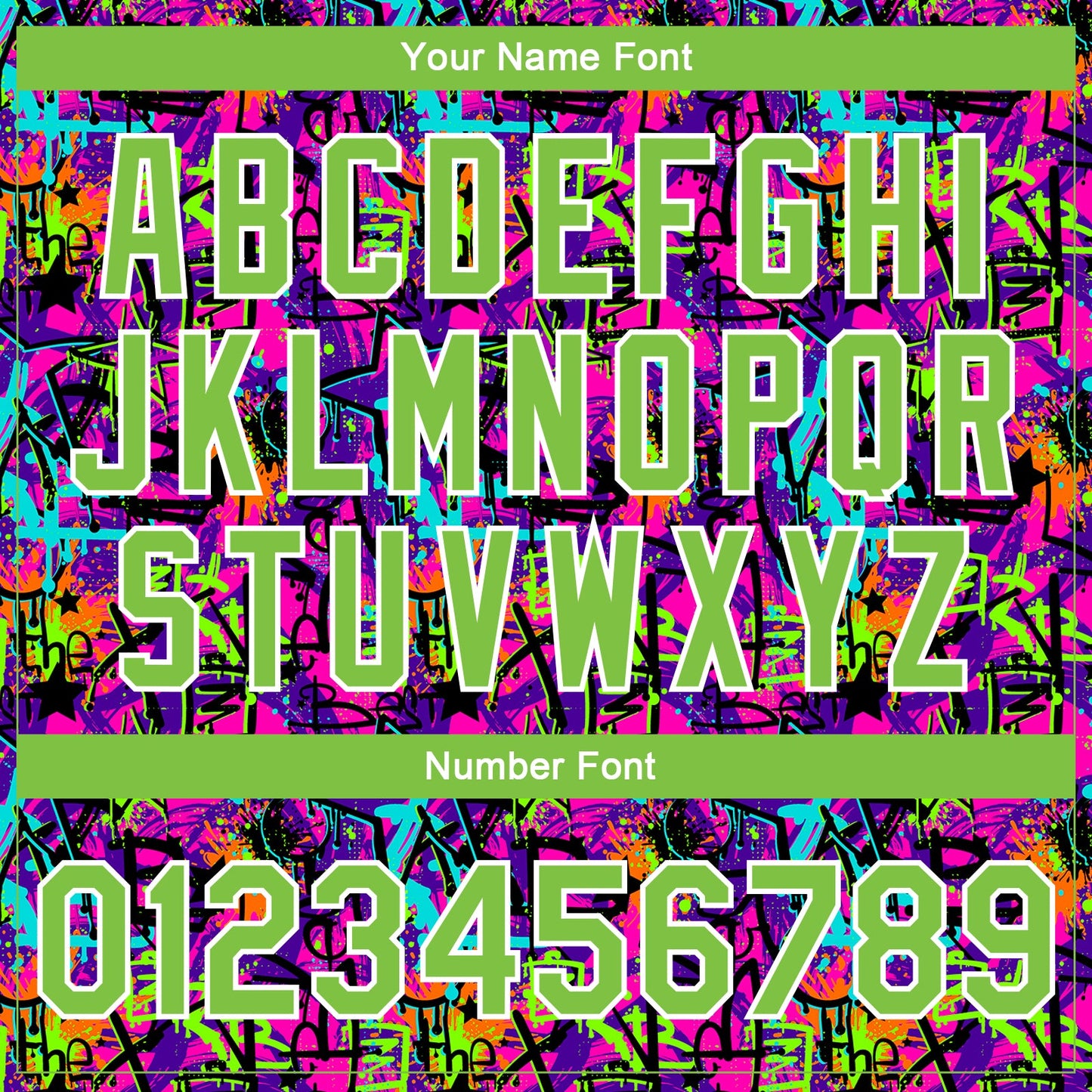 Custom Graffiti Pattern Neon Green-White 3D Bomber Full-Snap Varsity Letterman Jacket view 7