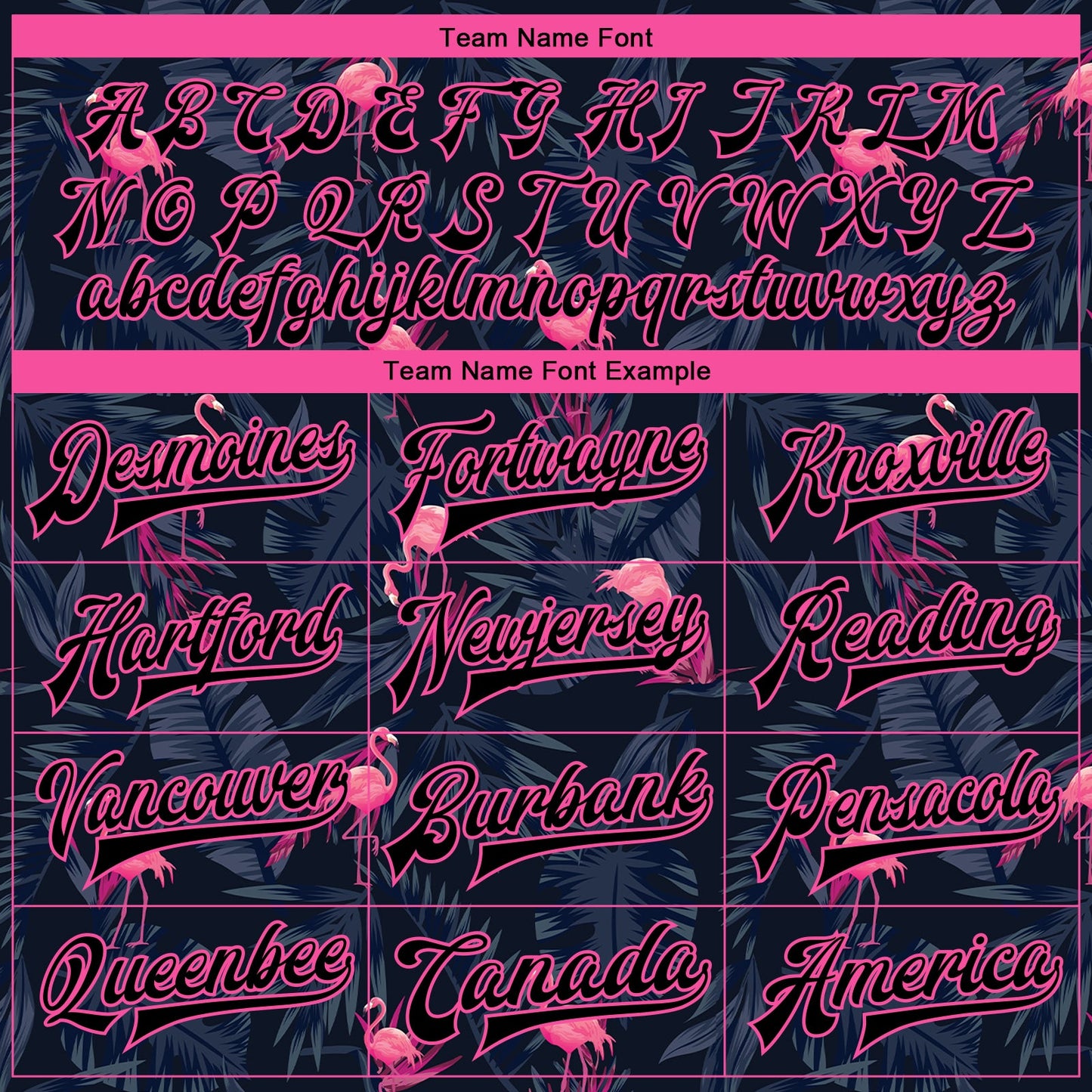 Custom Black Black Pink-Light Blue Hawaii Palm Trees And Flamingo 3D Bomber Full-Snap Varsity Letterman Jacket view 6