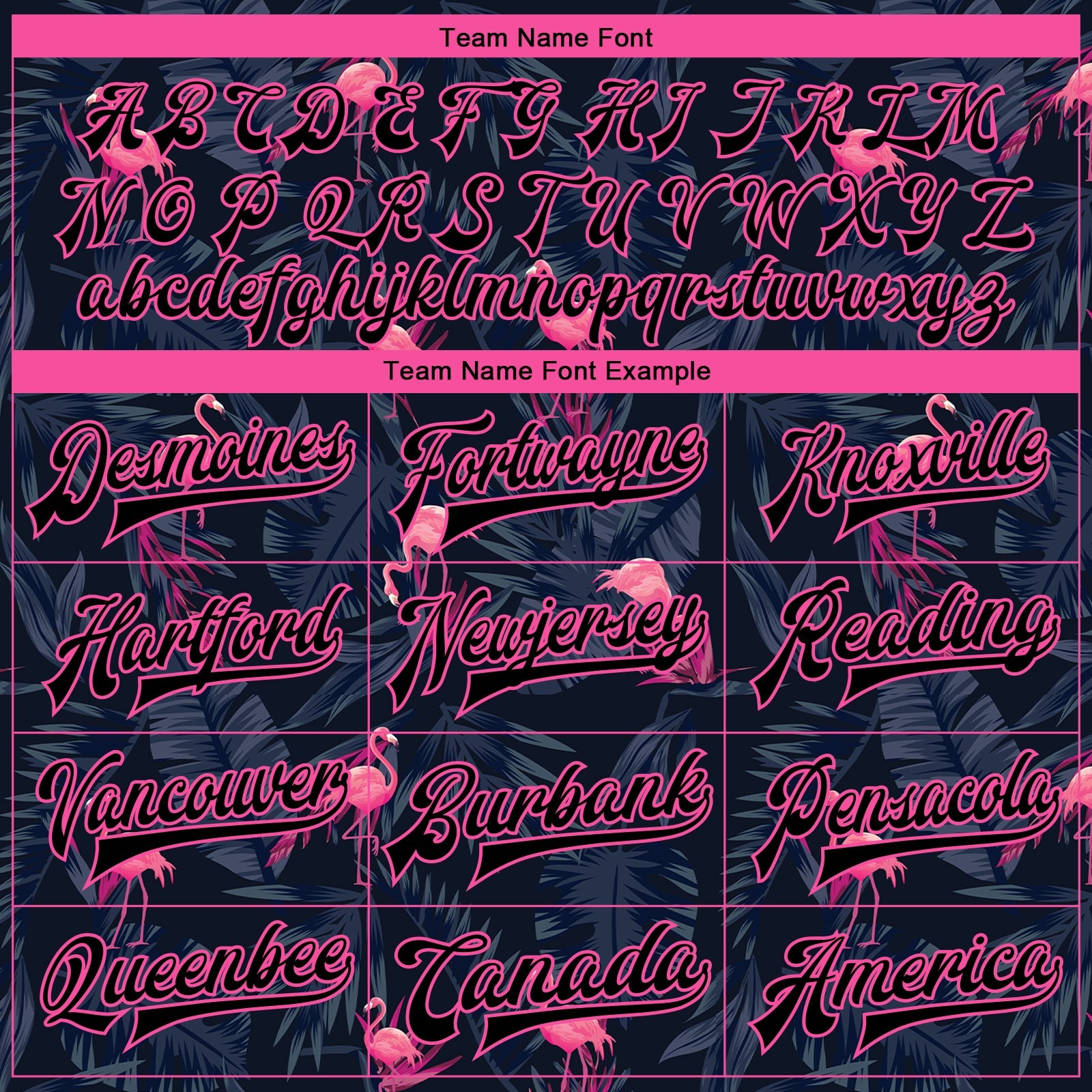 Custom Black Black Pink-Light Blue Hawaii Palm Trees And Flamingo 3D Bomber Full-Snap Varsity Letterman Jacket view 6