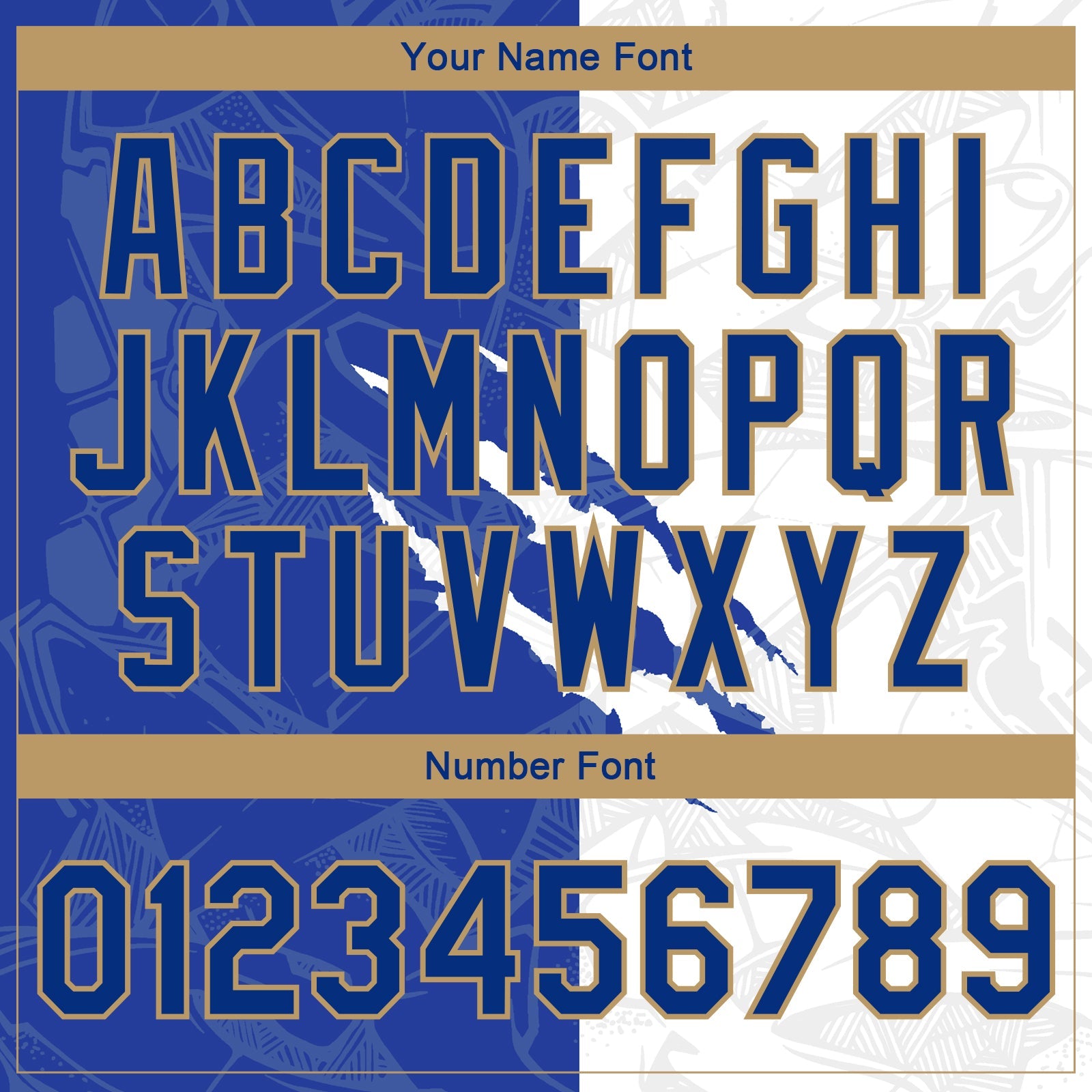 Custom Graffiti Pattern Royal-Old Gold Scratch 3D Bomber Full-Snap Varsity Letterman Jacket view 7