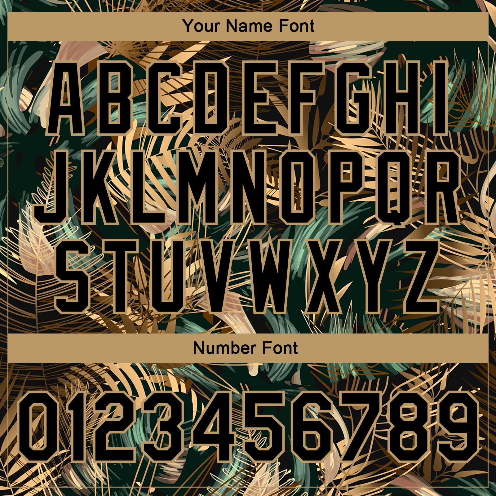 Custom Black Black-Old Gold Hawaii Palm Trees 3D Bomber Full-Snap Varsity Letterman Jacket view 6