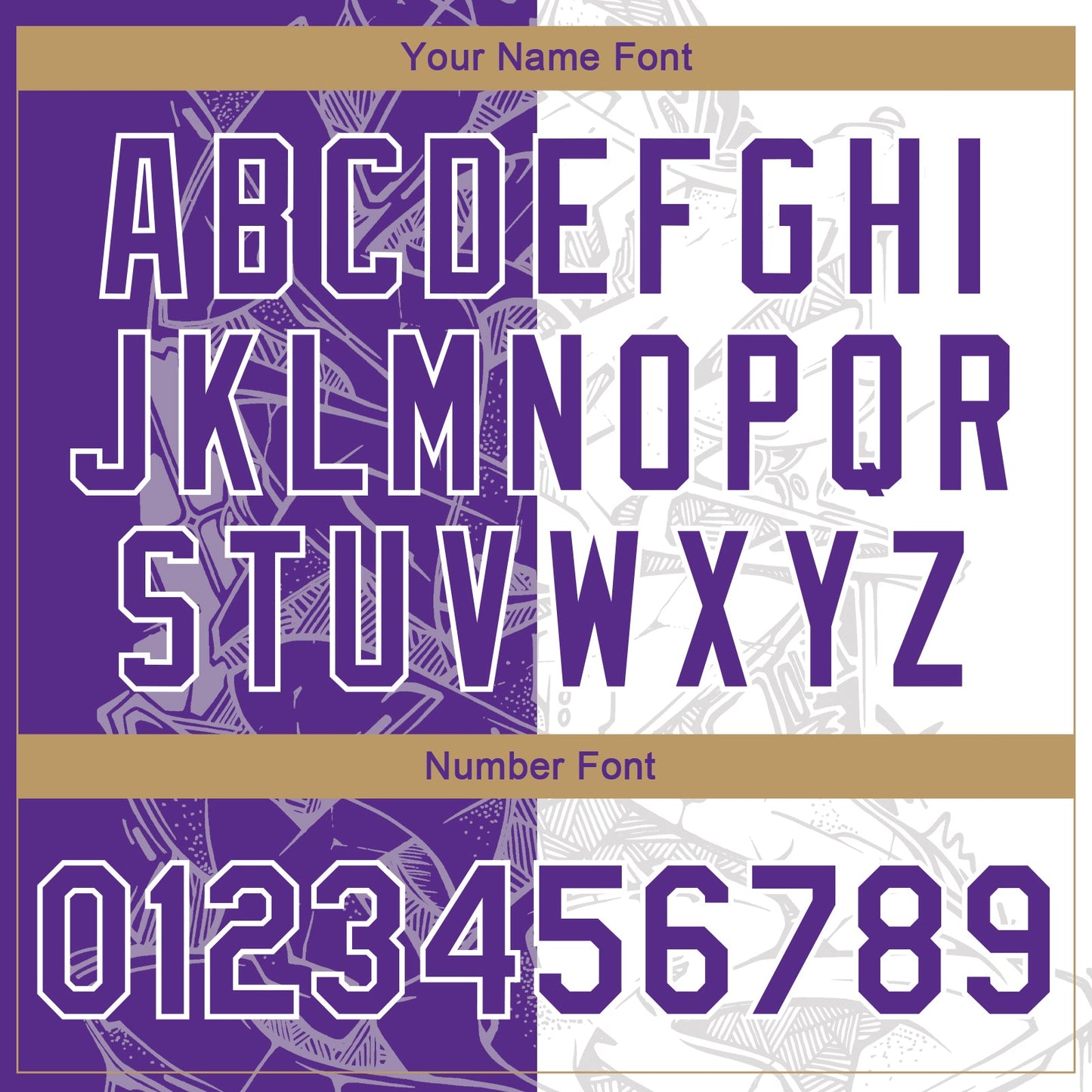 Custom Graffiti Pattern Purple-Old Gold Scratch 3D Bomber Full-Snap Varsity Letterman Jacket view 7