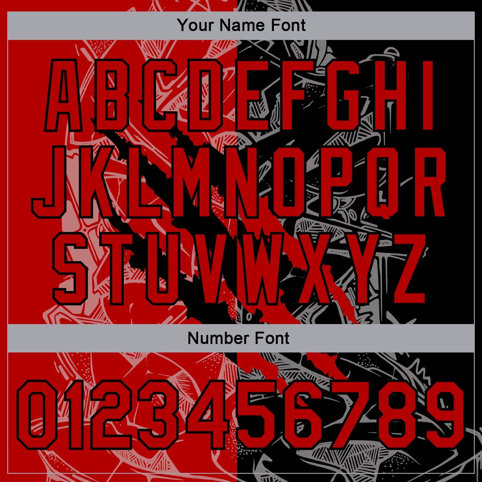 Custom Graffiti Pattern Red-Black Scratch 3D Bomber Full-Snap Varsity Letterman Jacket view 7