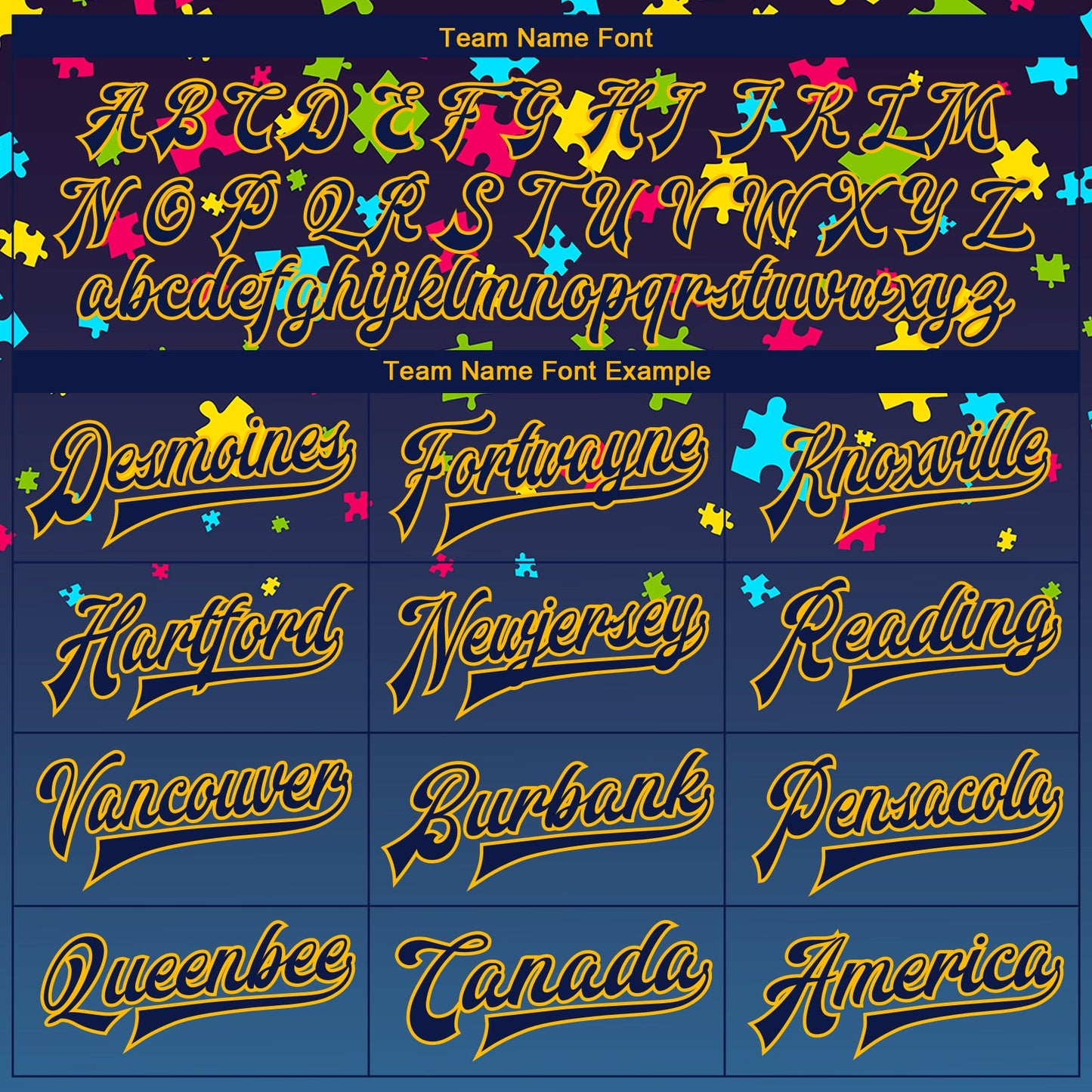 Custom Autism Supporter Awareness Puzzle Pieces Navy-Gold 3D Bomber Full-Snap Varsity Letterman Jacket view 6