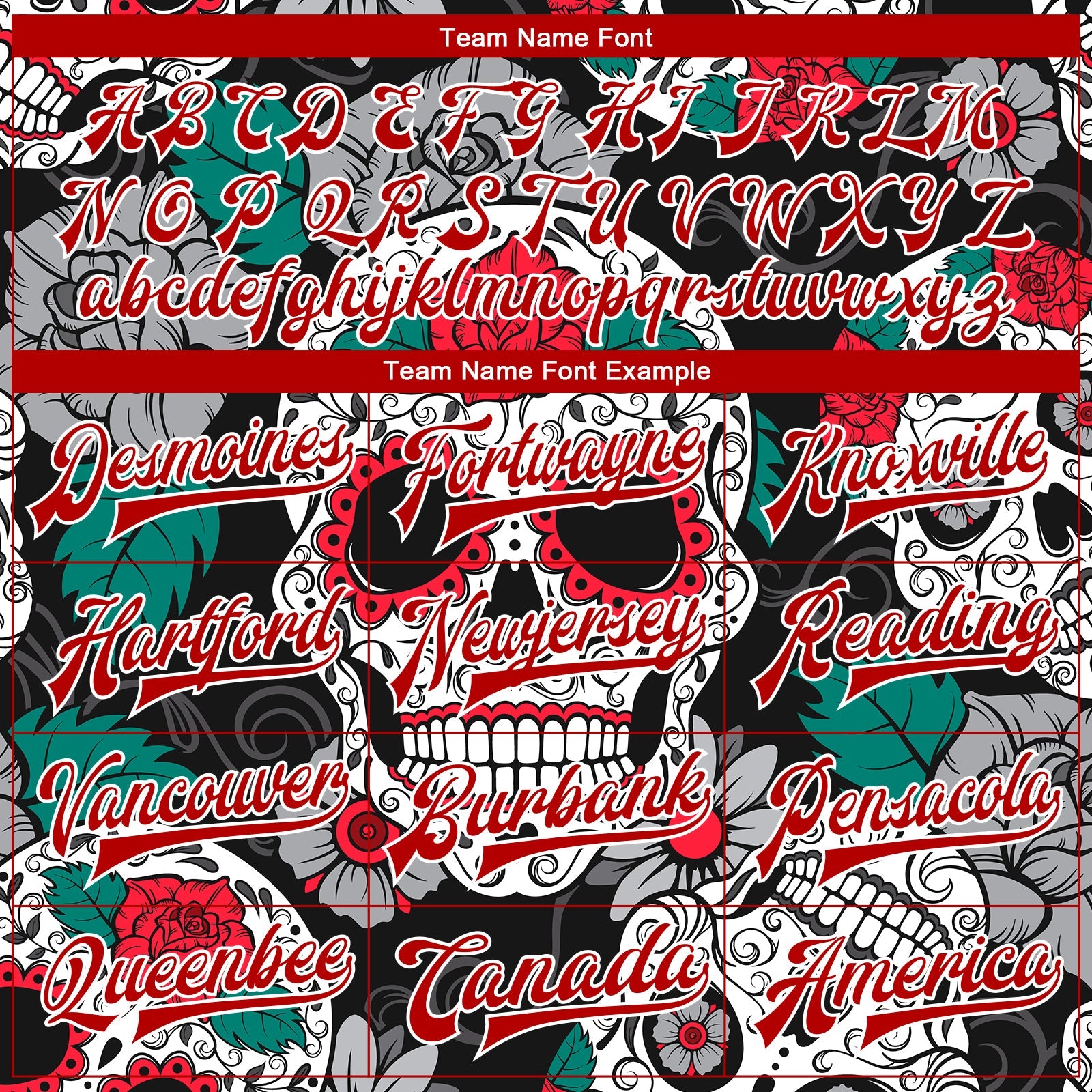 Custom Black Red-White Skull Fashion 3D Bomber Full-Snap Varsity Letterman Jacket view 6