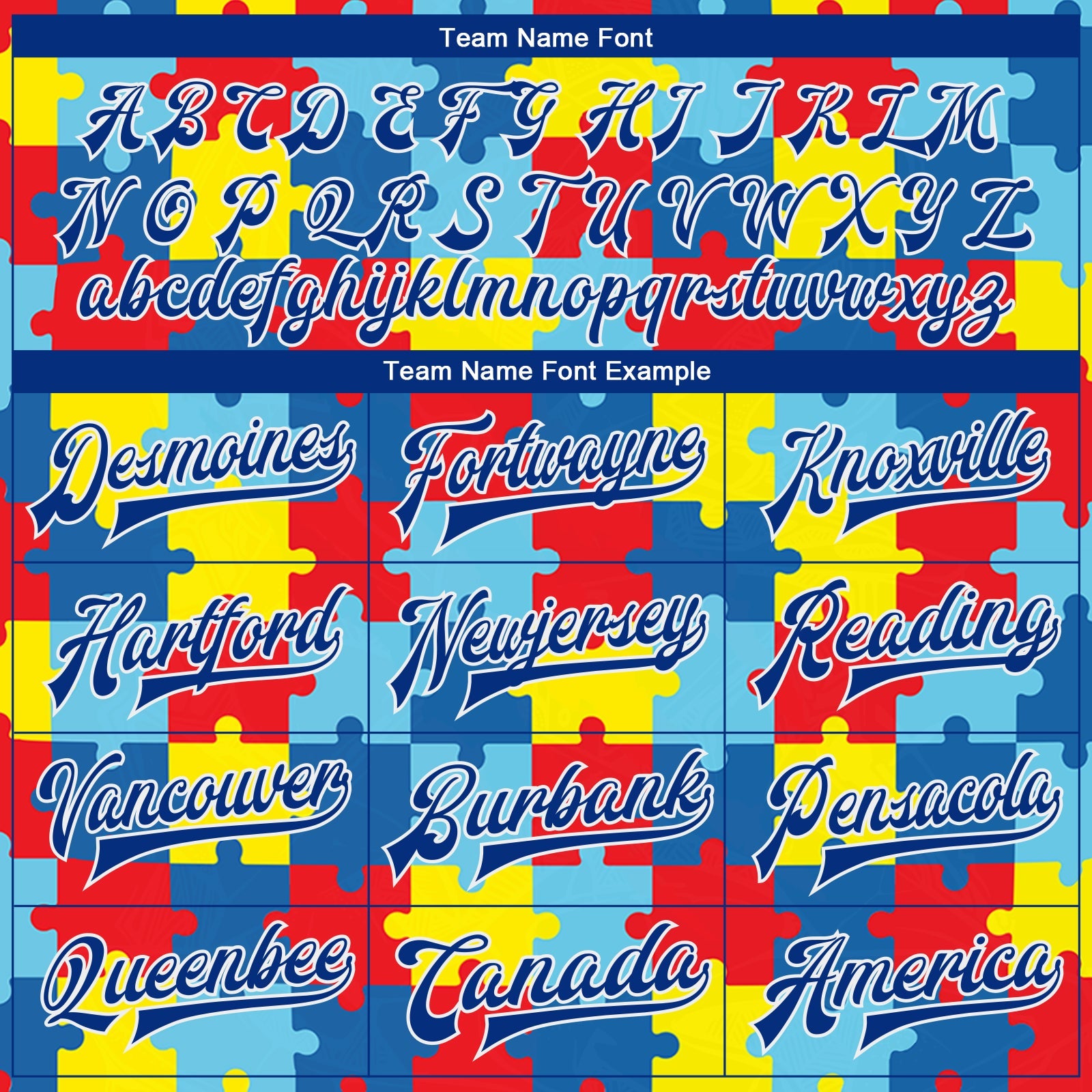Custom Autism Supporter Awareness Puzzle Pieces Royal-White 3D Bomber Full-Snap Varsity Letterman Jacket view 6