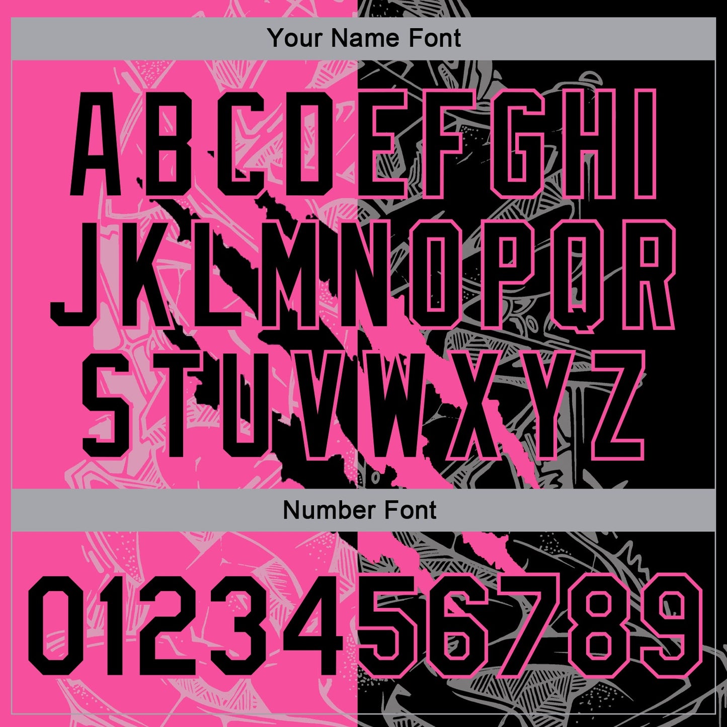 Custom Graffiti Pattern Black Pink-Light Blue Scratch 3D Bomber Full-Snap Varsity Letterman Jacket view 7