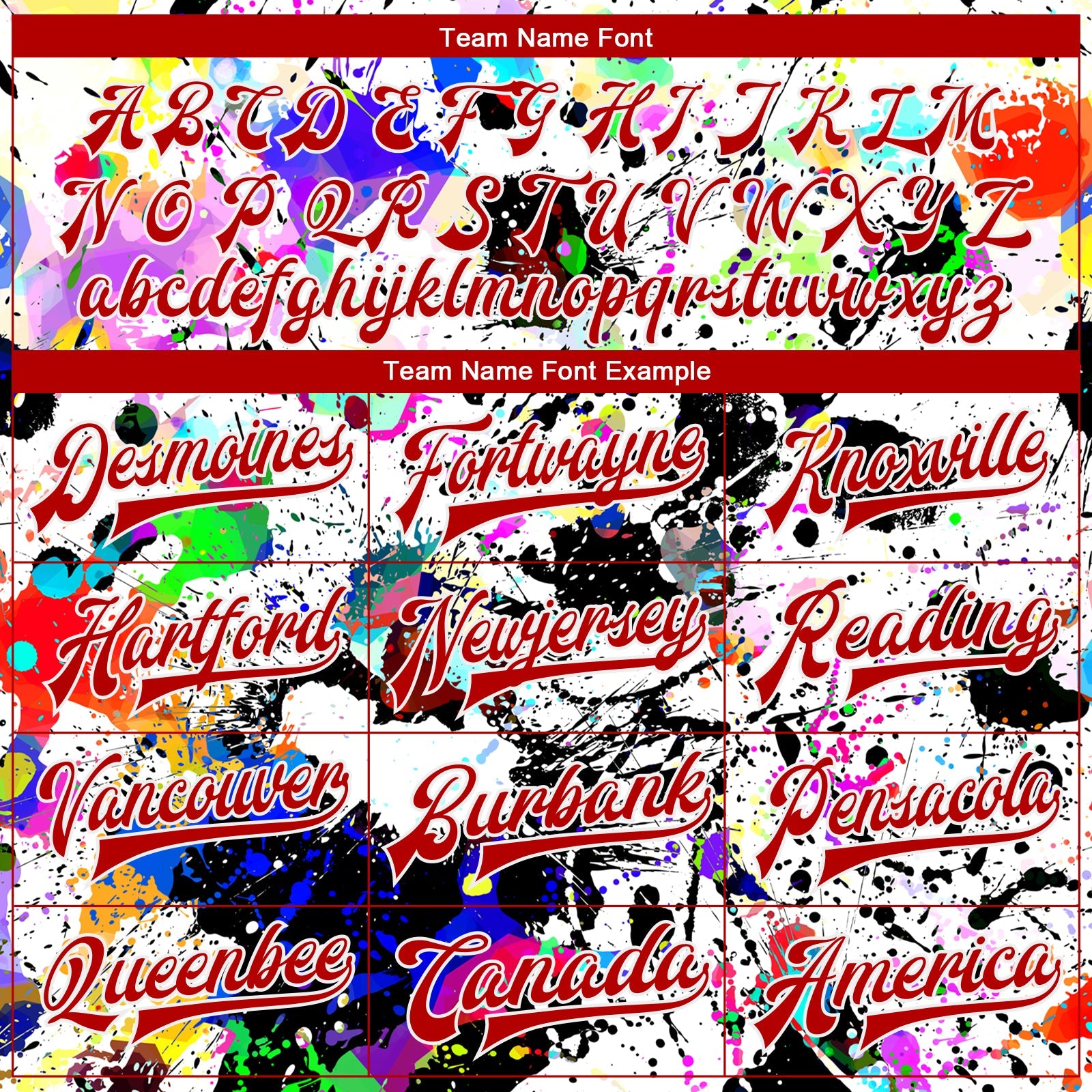 Custom Graffiti Pattern Royal-Red Splashes 3D Bomber Full-Snap Varsity Letterman Jacket view 6