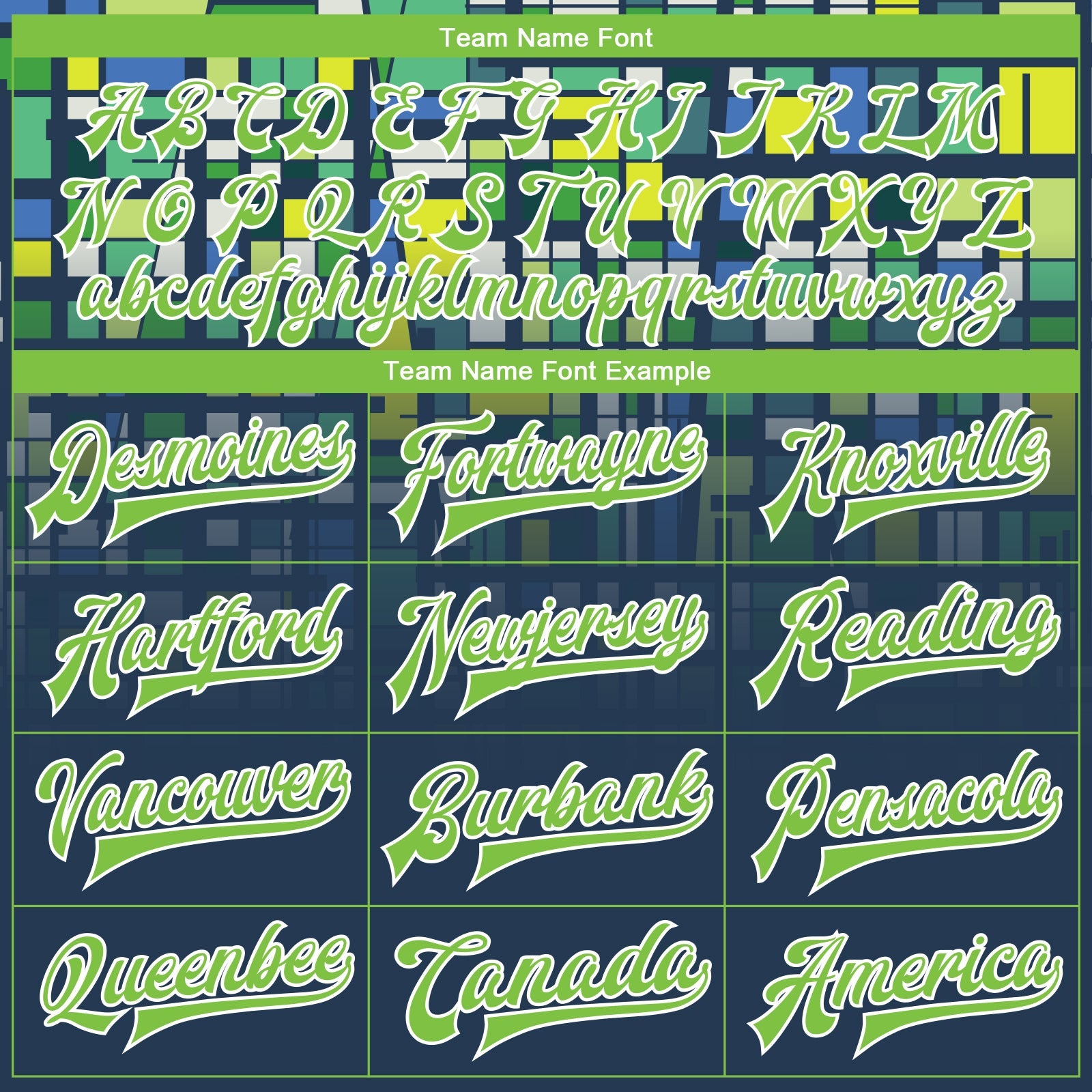 Custom Navy Neon Green-White 3D Pattern Design Bomber Full-Snap Varsity Letterman Jacket view 6