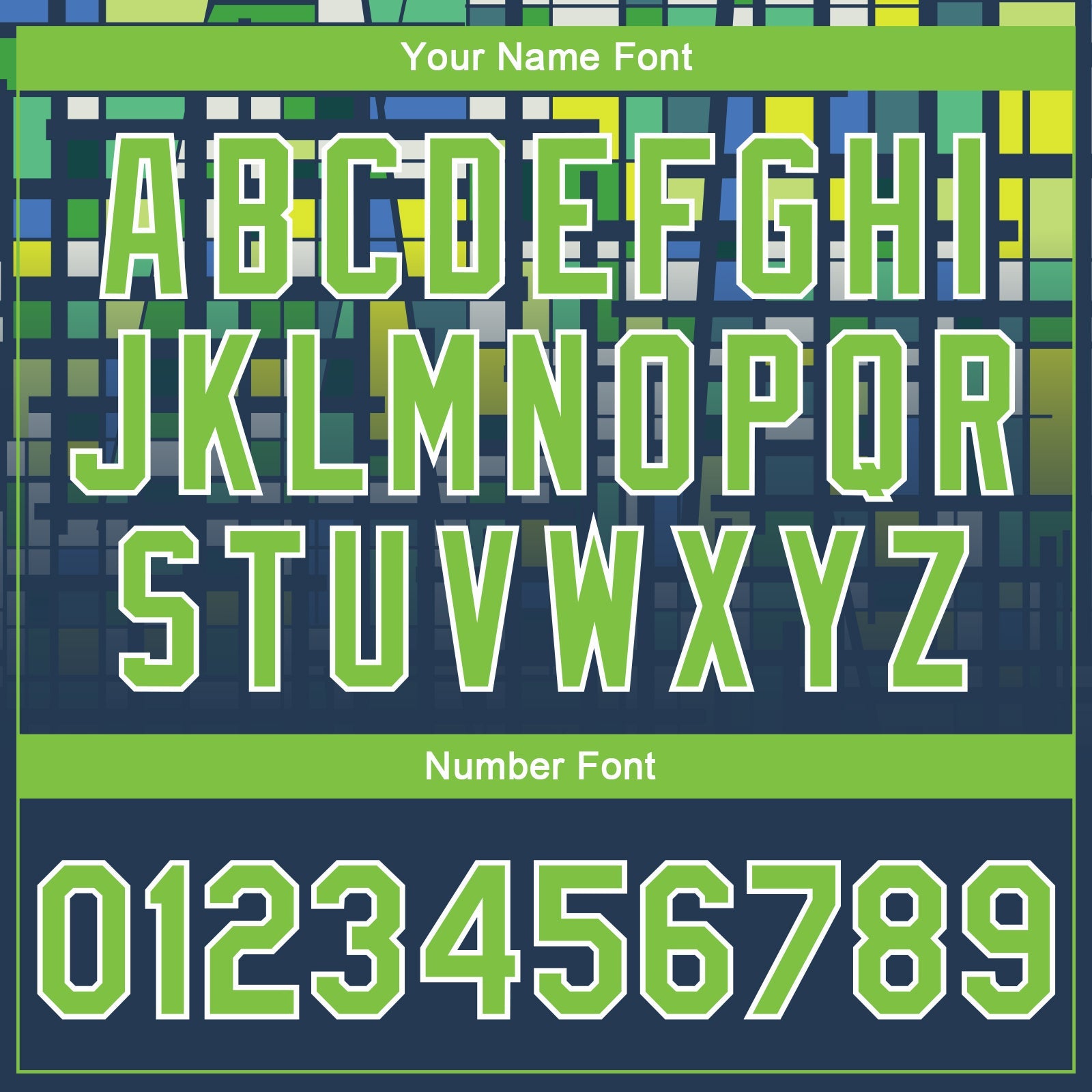 Custom Navy Neon Green-White 3D Pattern Design Bomber Full-Snap Varsity Letterman Jacket view 7