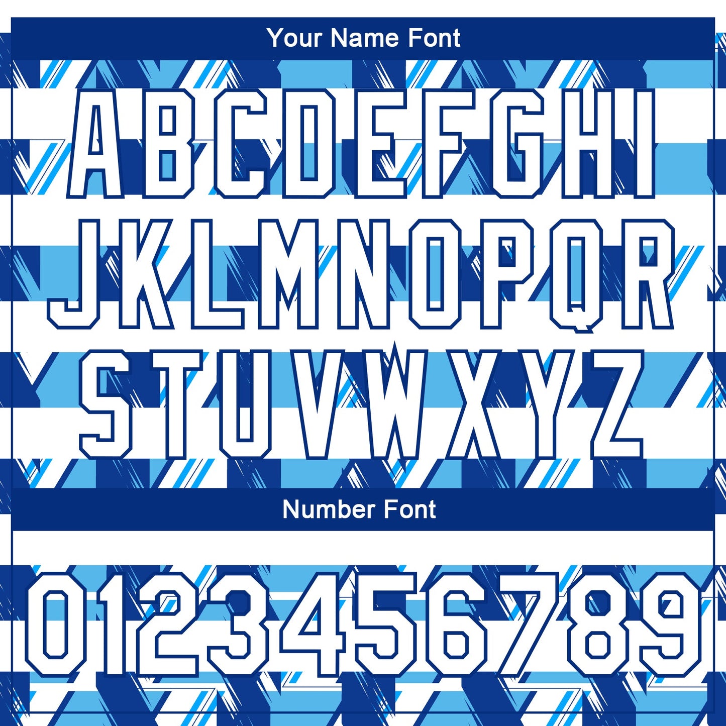 Custom Royal White-Light Blue 3D Pattern Design Bomber Full-Snap Varsity Letterman Jacket view 7