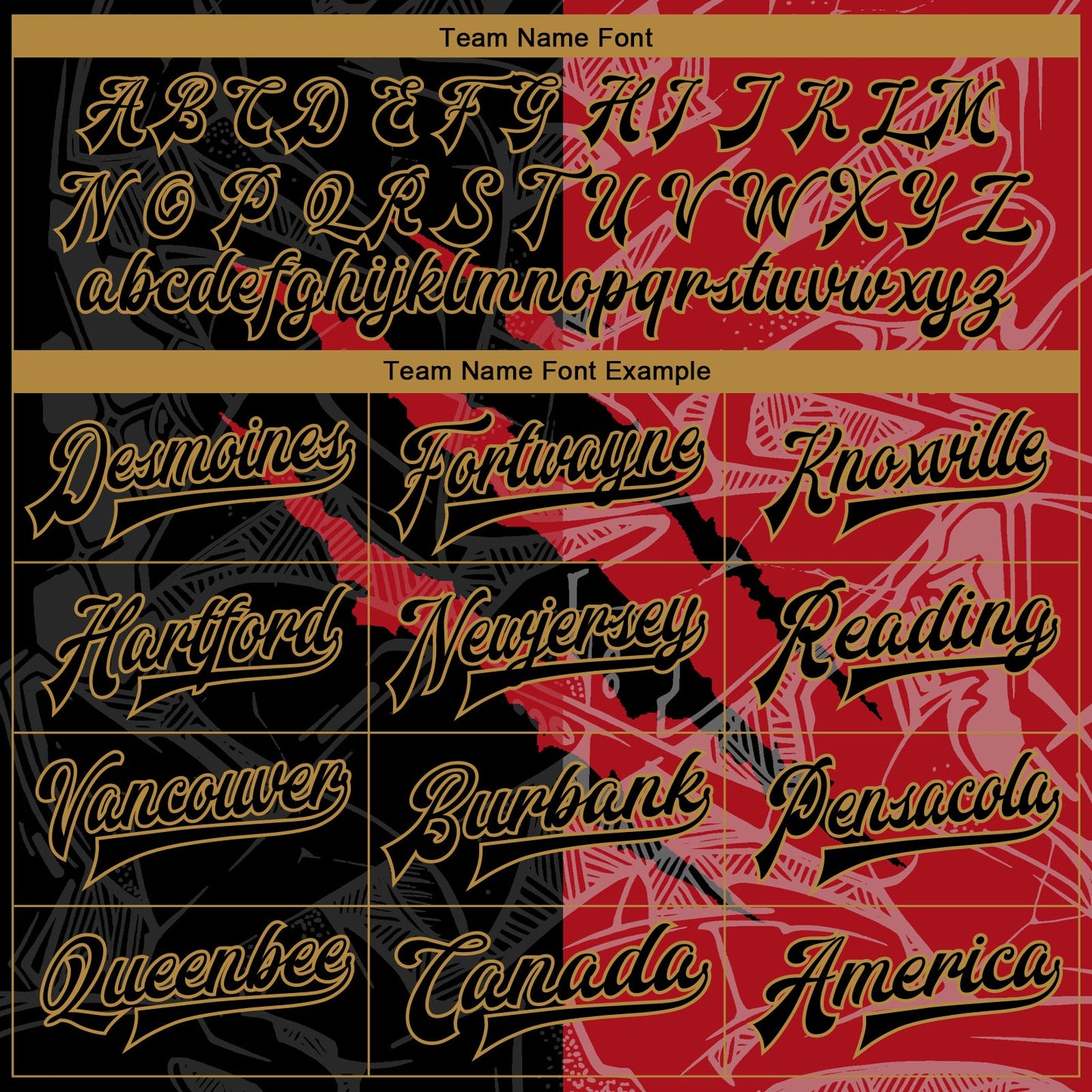Custom Graffiti Pattern Black Red-Old Gold 3D Bomber Full-Snap Varsity Letterman Jacket view 6