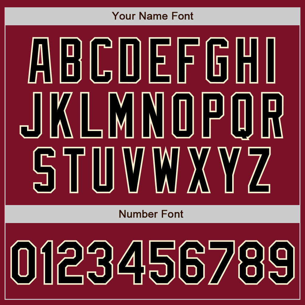 Custom Crimson Black Cream-Maroon Bomber Full-Snap Varsity Letterman Jacket view 7