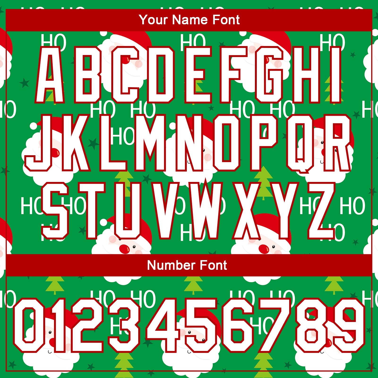 Custom Kelly Green White-Red Christmas 3D Bomber Full-Snap Varsity Letterman Jacket view 7