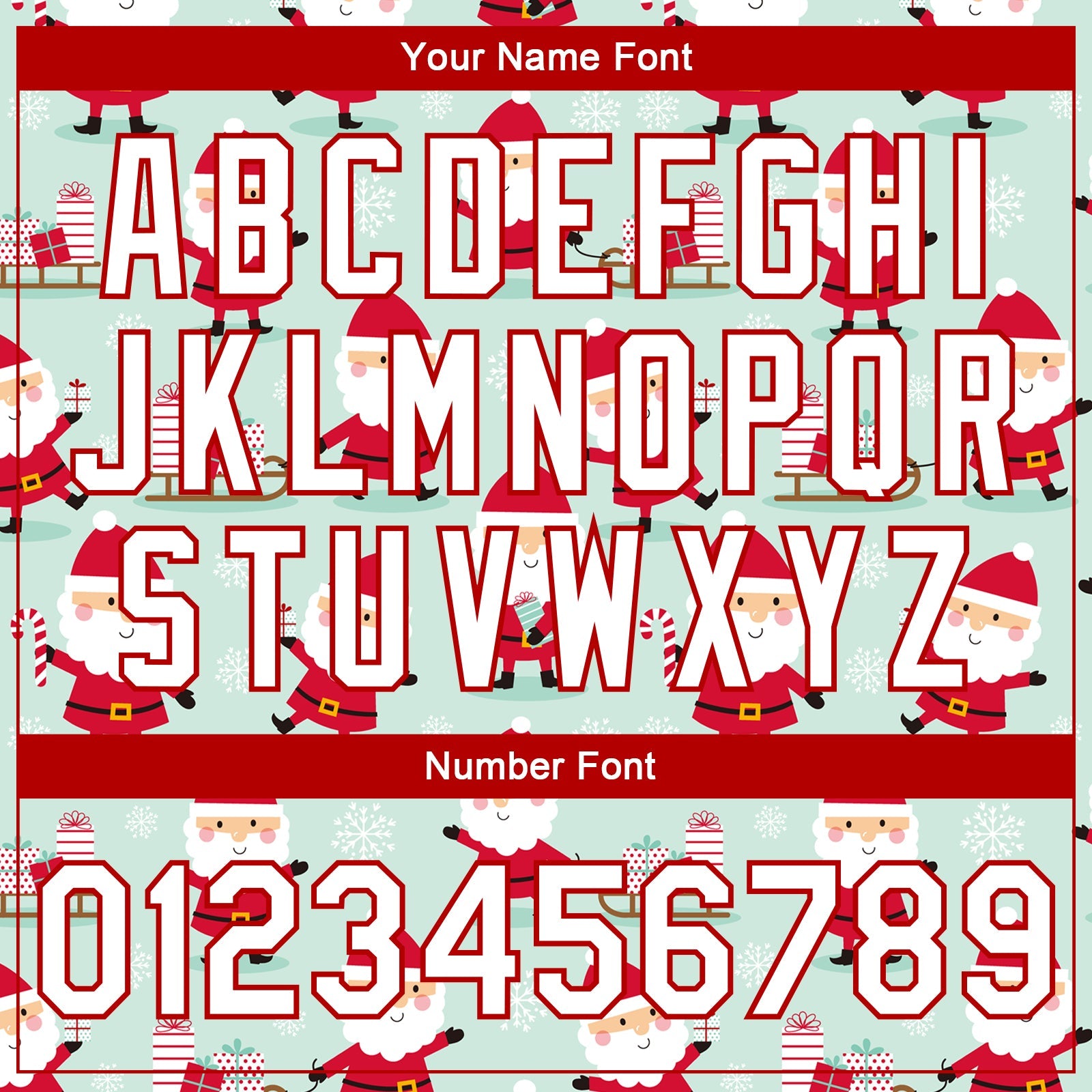 Custom Pea Green White-Red Christmas 3D Bomber Full-Snap Varsity Letterman Jacket view 7