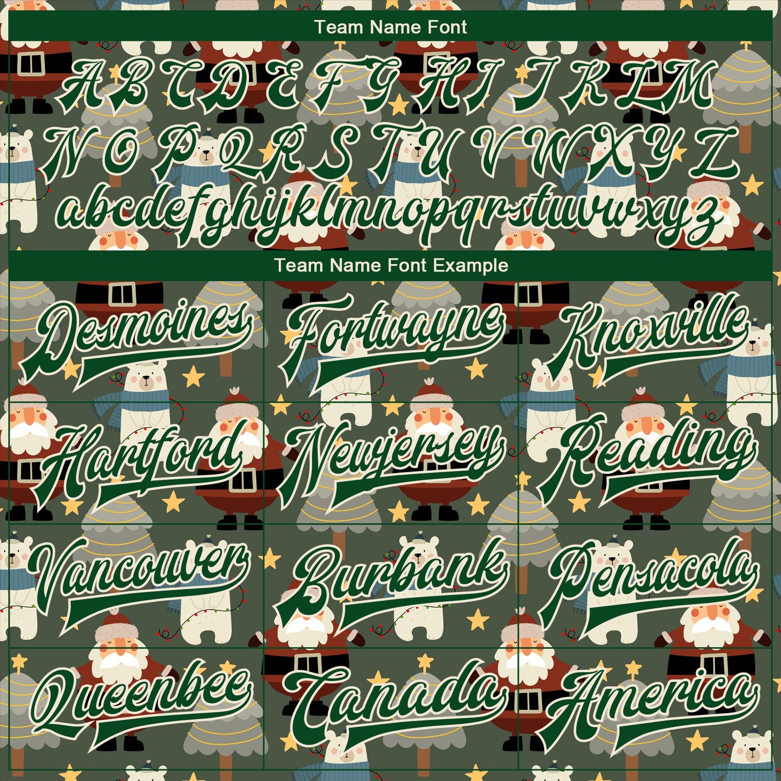 Custom Green Green-Cream Christmas 3D Bomber Full-Snap Varsity Letterman Jacket view 6