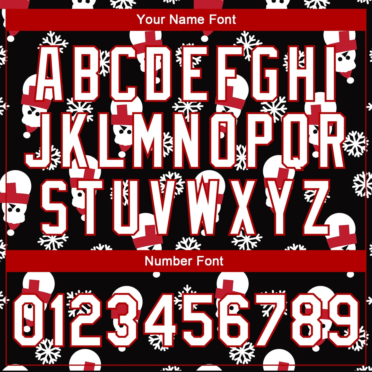 Custom Black White-Red Christmas 3D Bomber Full-Snap Varsity Letterman Jacket view 7