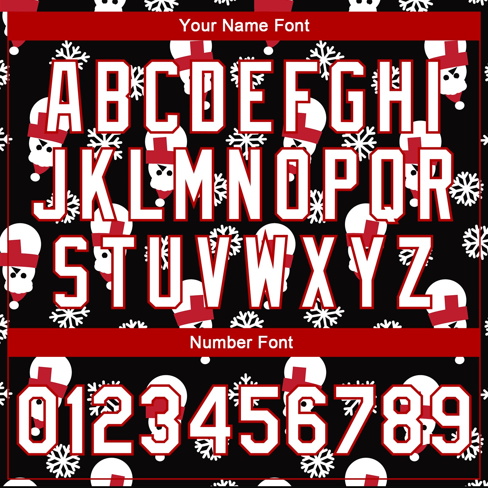 Custom Black White-Red Christmas 3D Bomber Full-Snap Varsity Letterman Jacket view 7