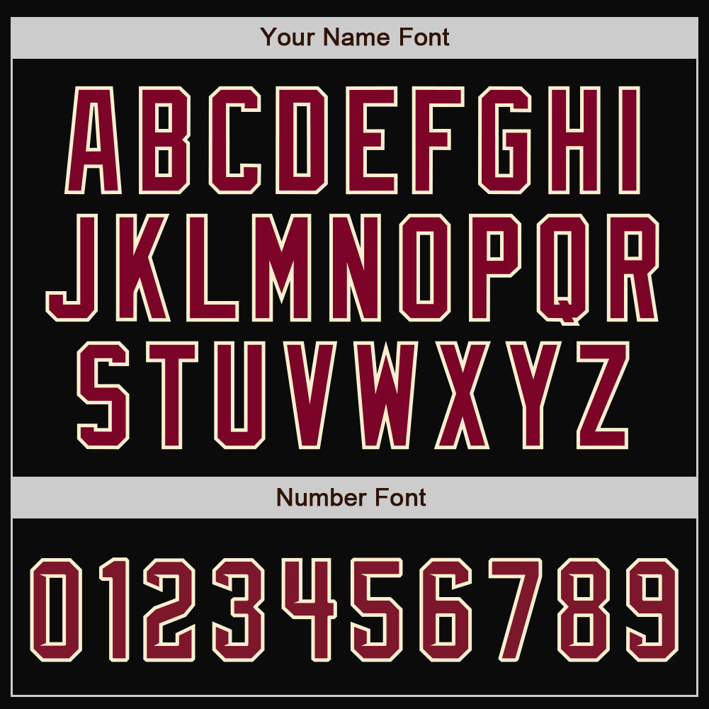 Custom Black Crimson Cream-Maroon Bomber Full-Snap Varsity Letterman Split Fashion Jacket view 7