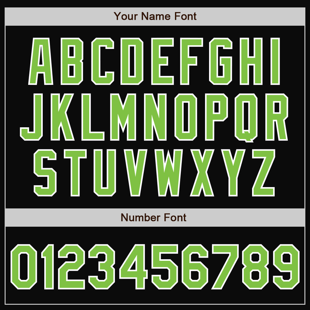 Custom Black Neon Green-Gray Bomber Full-Snap Varsity Letterman Split Fashion Jacket view 7