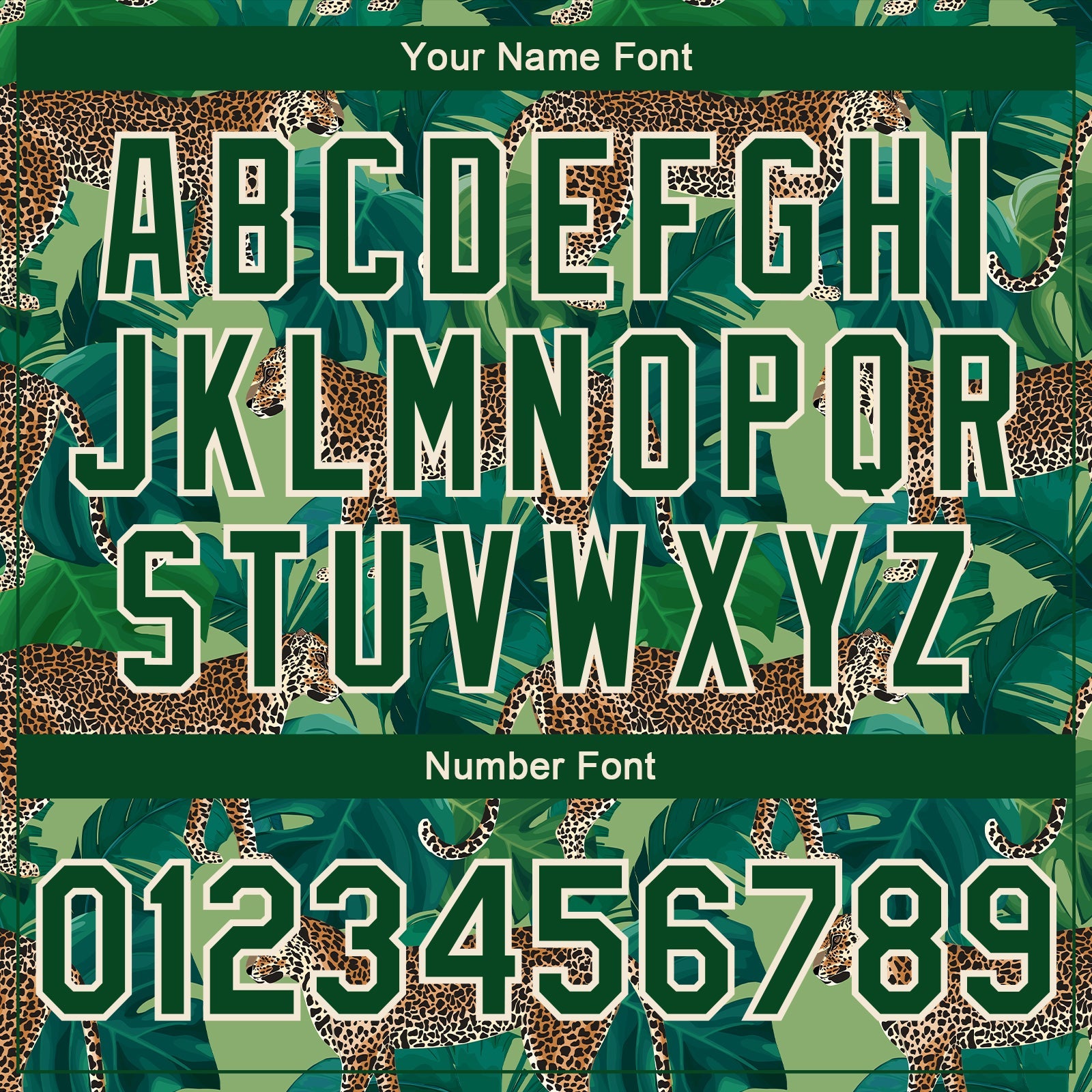 Custom Green Green-Cream Tropical Tiger With Palms 3D Pattern Design Bomber Full-Snap Varsity Letterman Jacket view 7