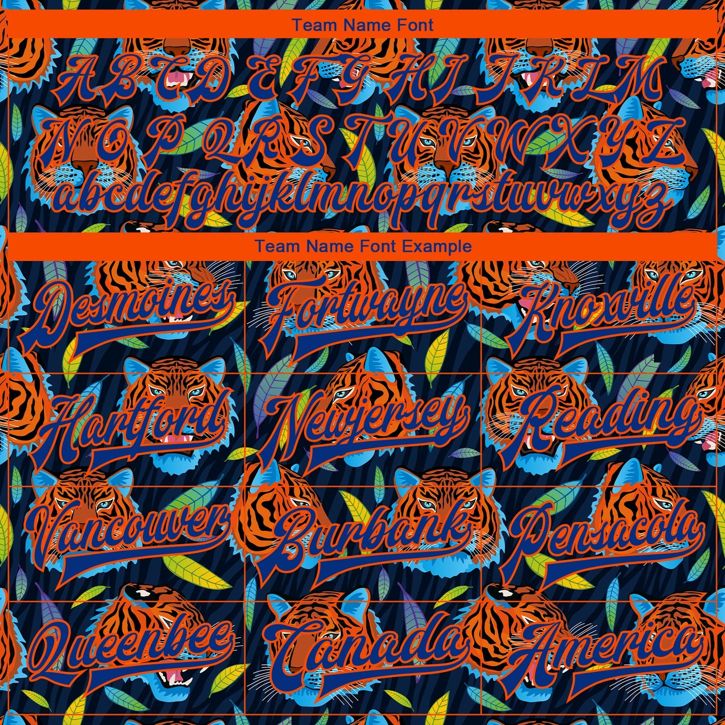 Custom Royal Royal-Orange Red Tiger Head In Colorful Jungle 3D Pattern Design Bomber Full-Snap Varsity Letterman Jacket view 6
