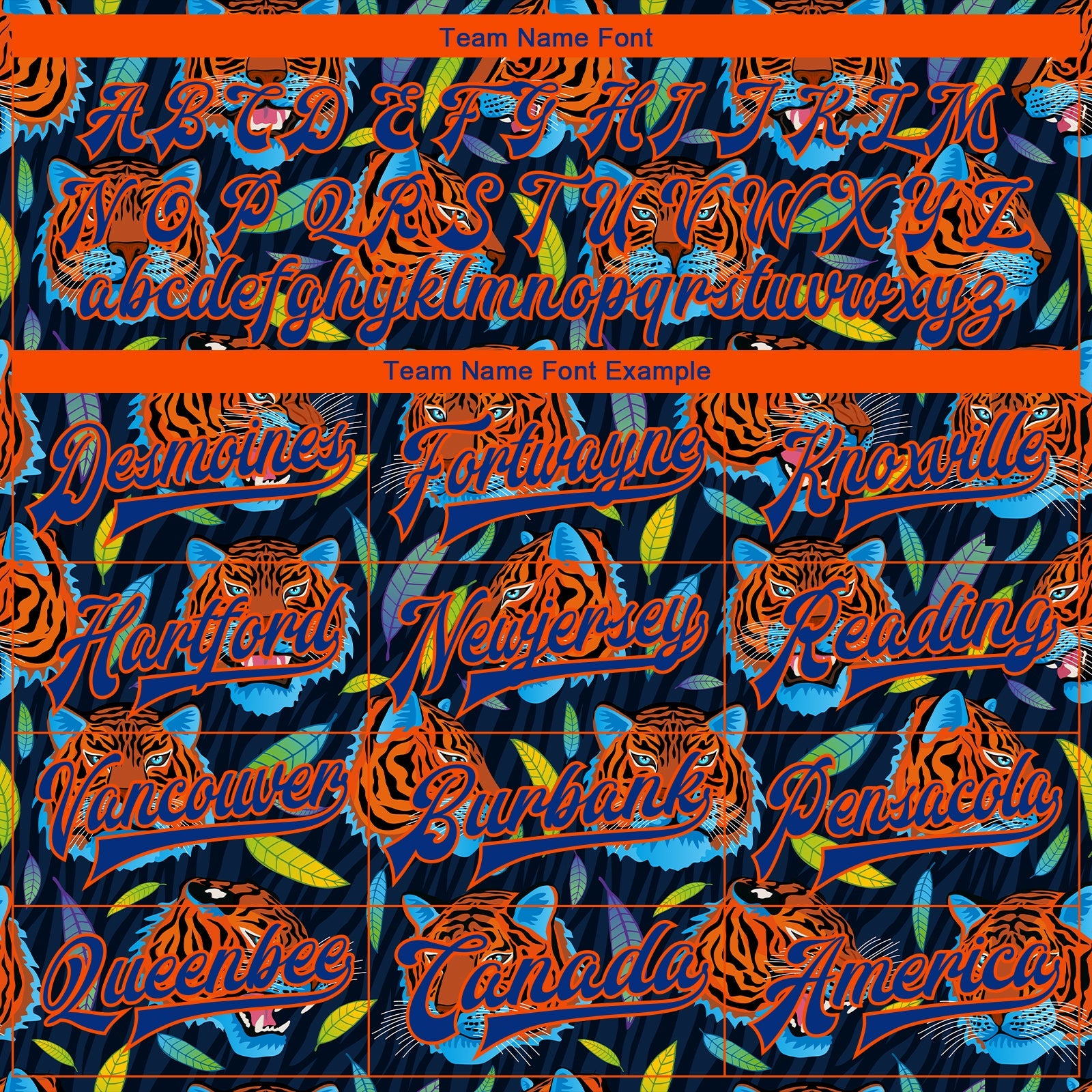 Custom Royal Royal-Orange Red Tiger Head In Colorful Jungle 3D Pattern Design Bomber Full-Snap Varsity Letterman Jacket view 6