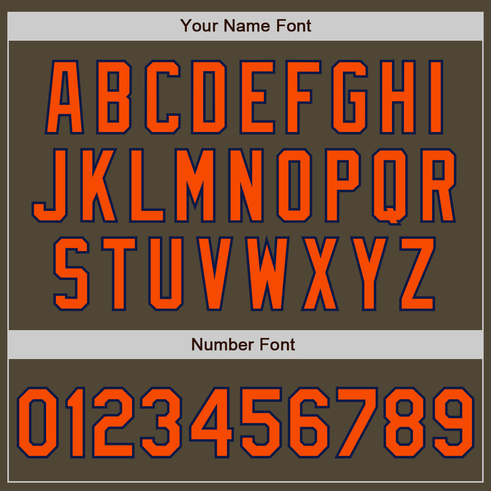 Custom Olive Orange-Navy Bomber Full-Snap Varsity Letterman Salute To Service Jacket view 7
