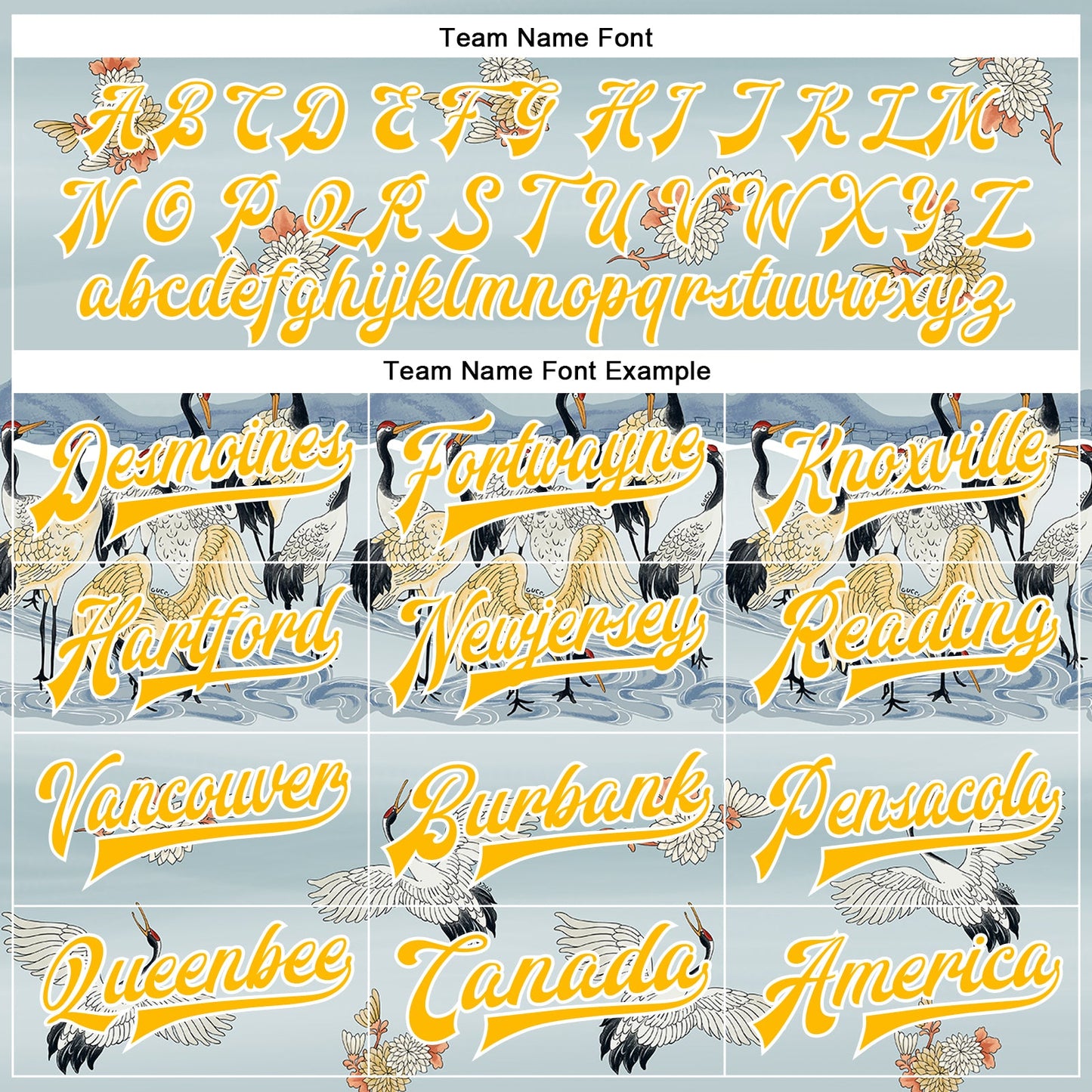 Custom Lakes Blue Gold-White Heron 3D Pattern Design Bomber Full-Snap Varsity Letterman Jacket view 6