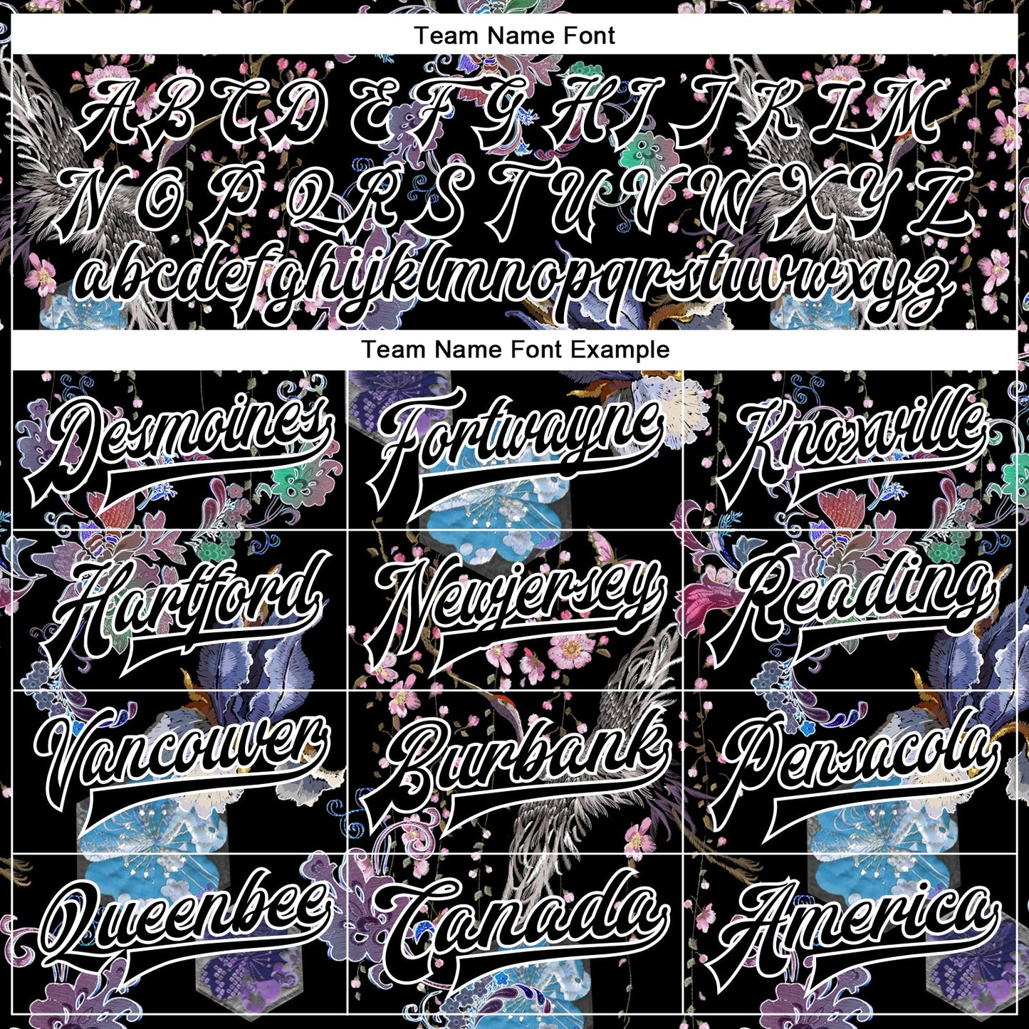 Custom Black White Heron And Flower 3D Pattern Design Bomber Full-Snap Varsity Letterman Jacket view 6