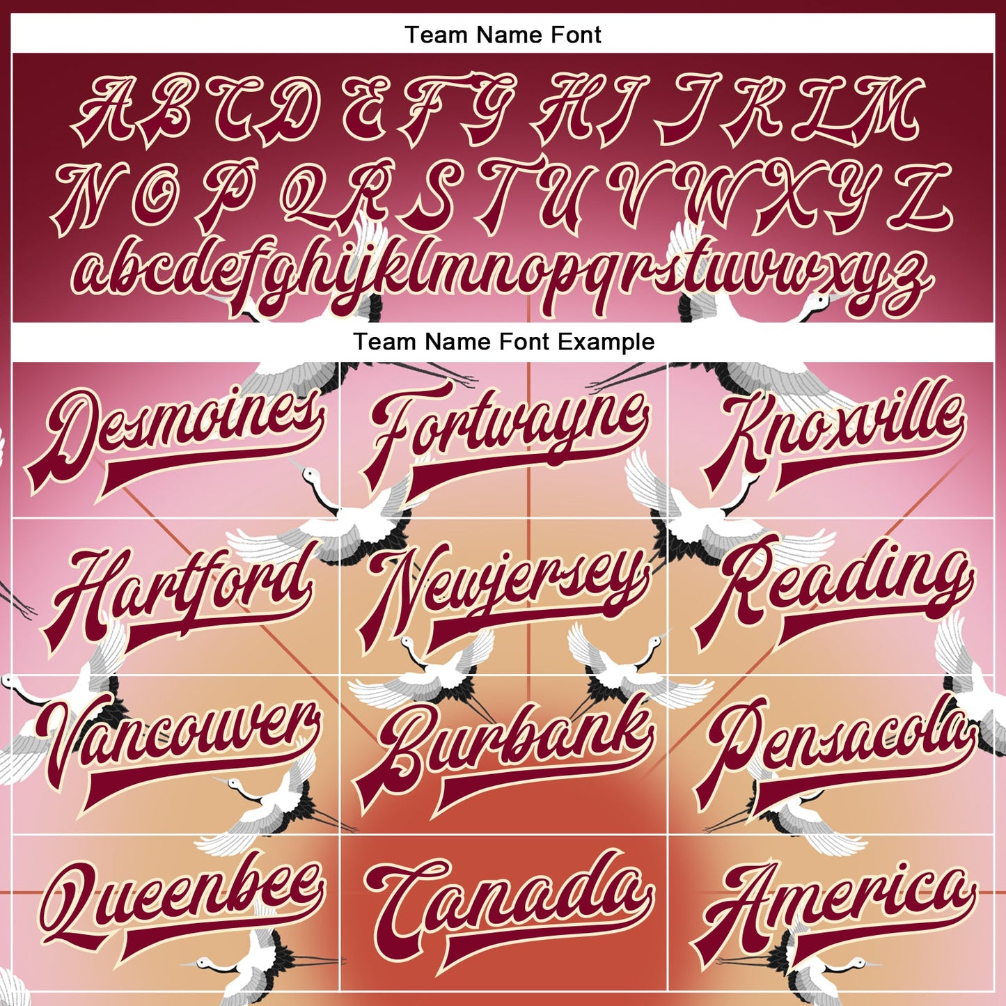 Custom Maroon Cream Heron 3D Pattern Design Bomber Full-Snap Varsity Letterman Jacket view 6