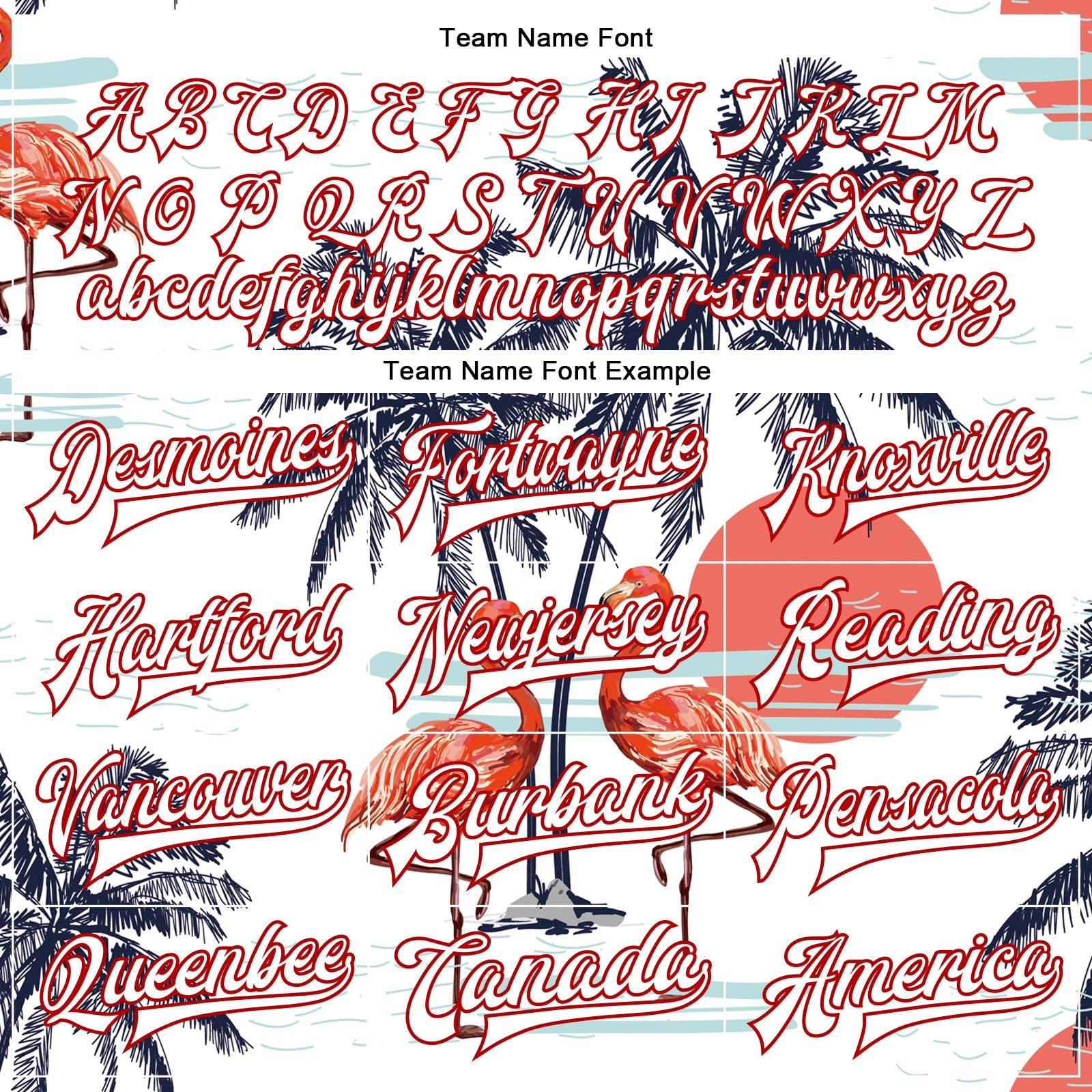 Custom White Red Flamingo And Tropical Hawaii Palm Tree 3D Bomber Full-Snap Varsity Letterman Jacket view 6