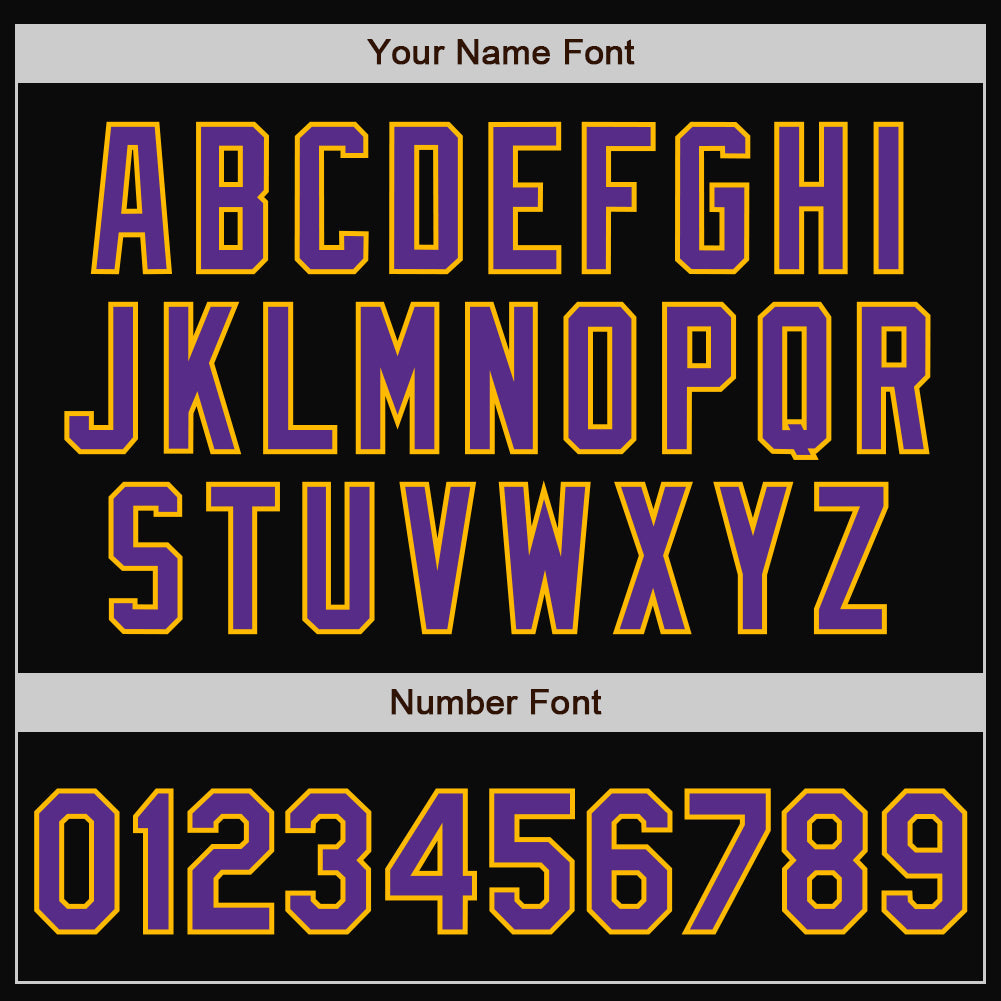 Custom Black Gold Pinstripe Purple-White Bomber Full-Snap Varsity Letterman Jacket view 7