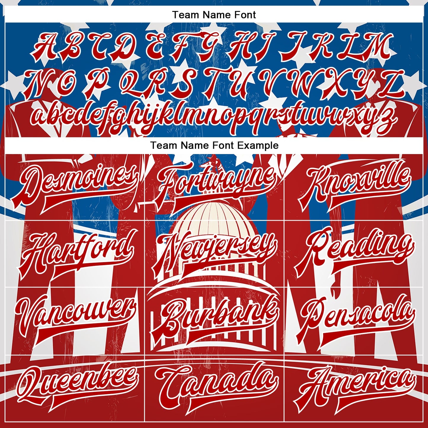 Custom Red US Navy Blue-Royal American Flag Fashion United States Congress Building 3D Pattern Design Bomber Full-Snap Varsity Letterman Jacket view 6