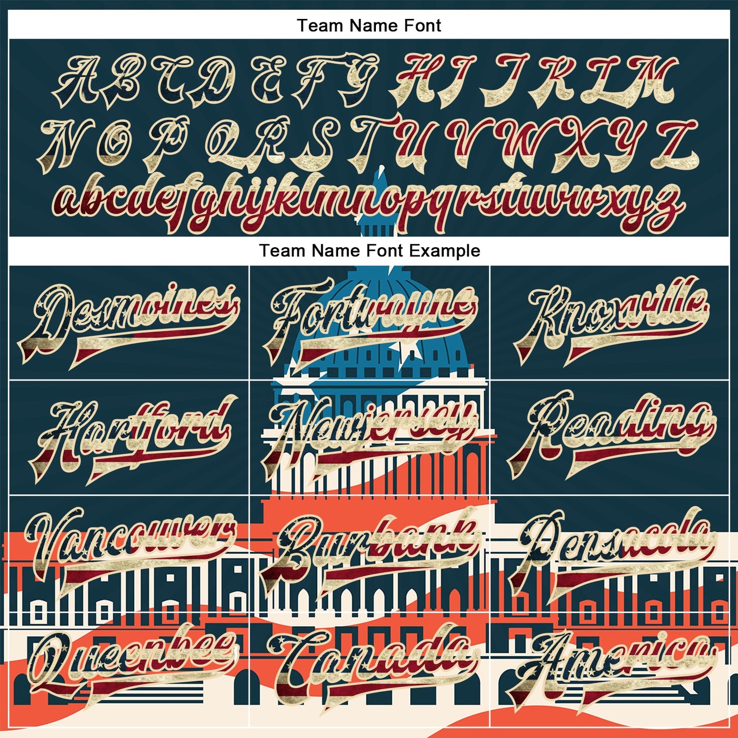 Custom Navy Vintage USA Flag-City Cream United States Congress Building 3D Pattern Design Bomber Full-Snap Varsity Letterman Jacket view 6