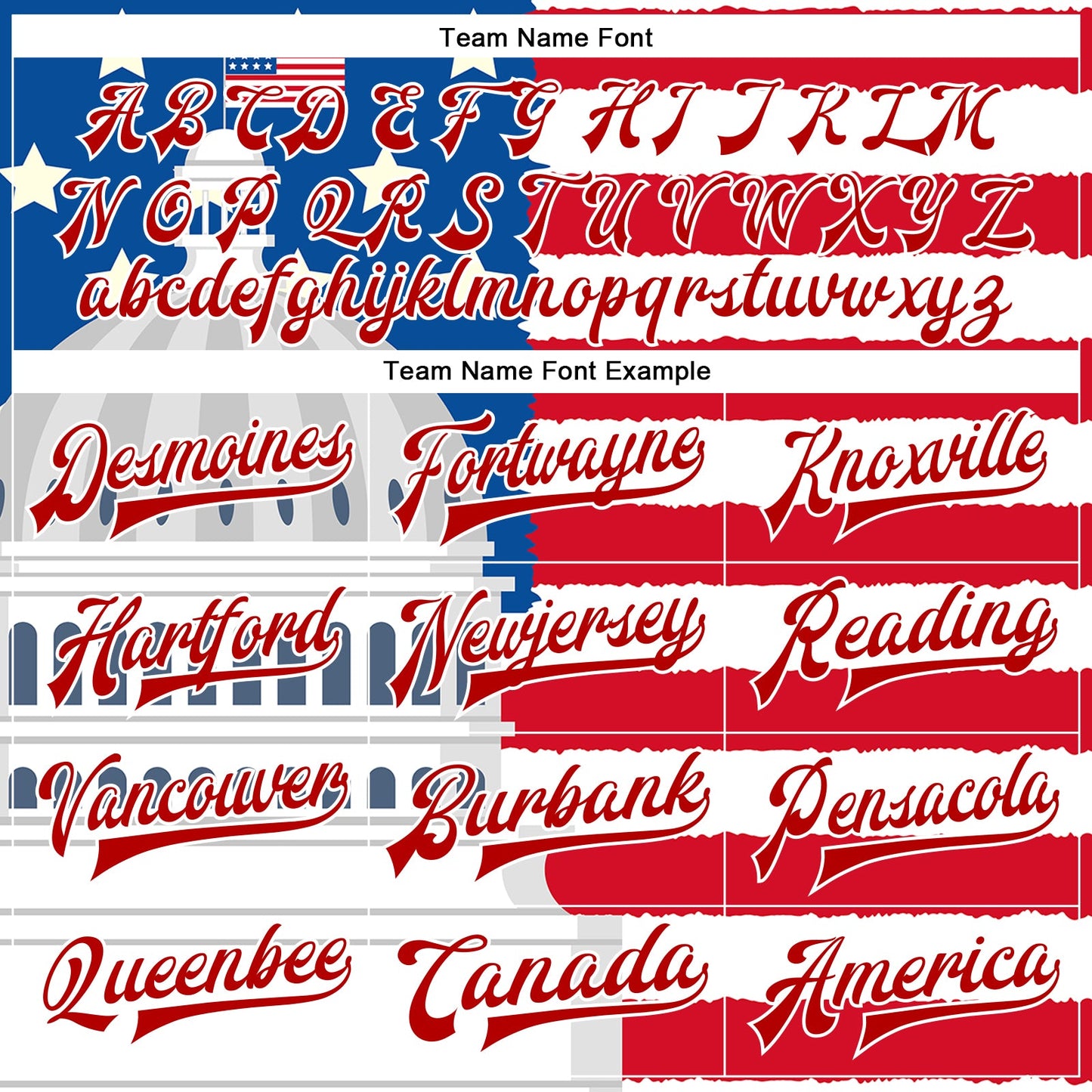 Custom White US Navy Blue Red-Royal American Flag Fashion United States Congress Building 3D Pattern Design Bomber Full-Snap Varsity Letterman Jacket view 6