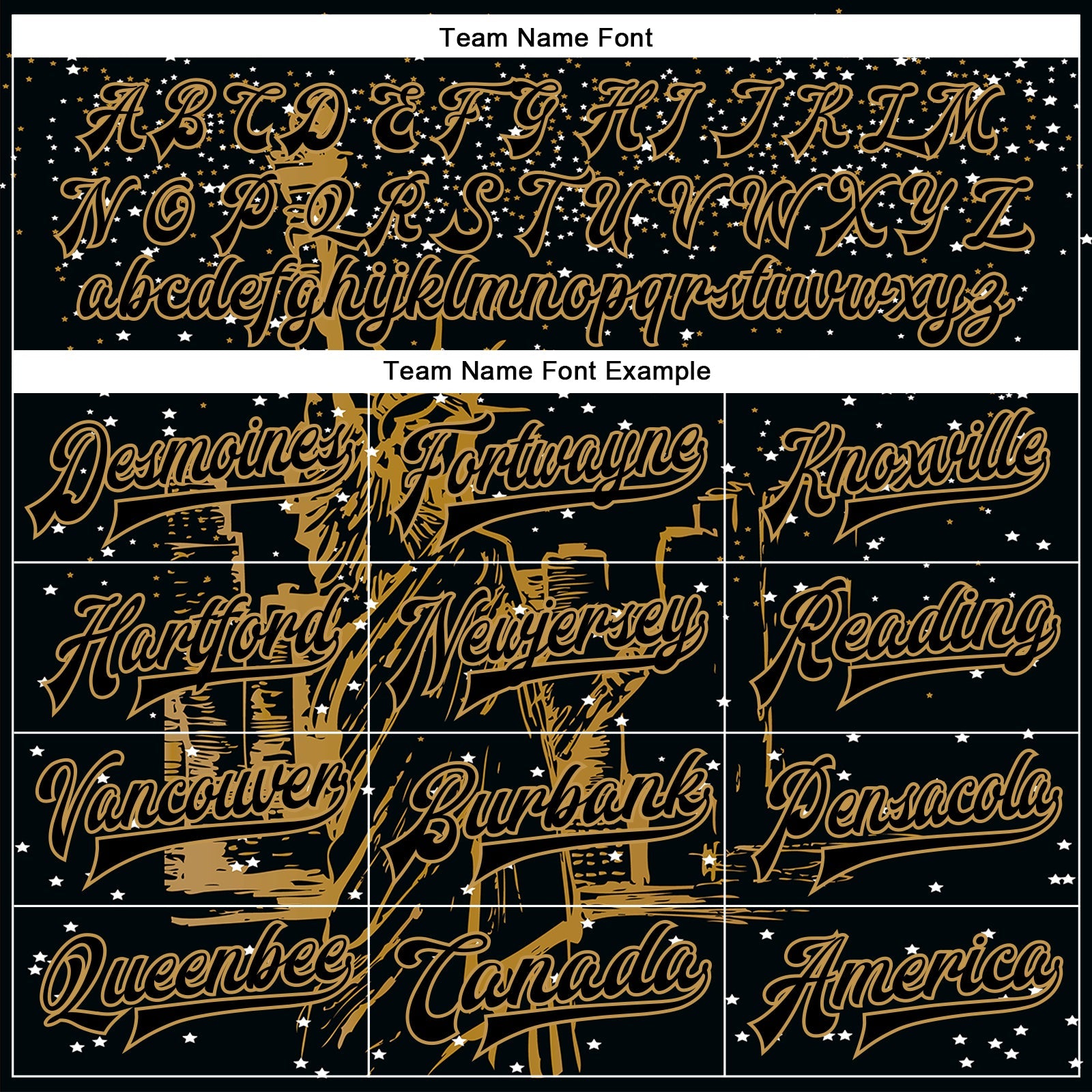 Custom Black Old Gold New York Statue of Liberty 3D Pattern Design Bomber Full-Snap Varsity Letterman Jacket view 6
