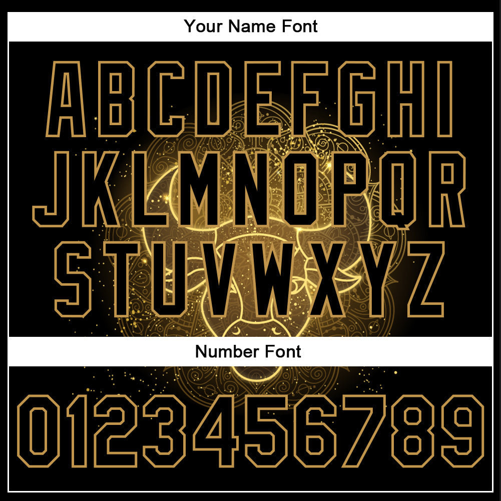 Custom Black Old Gold Taurus 3D Pattern Design Bomber Full-Snap Varsity Letterman Jacket view 7