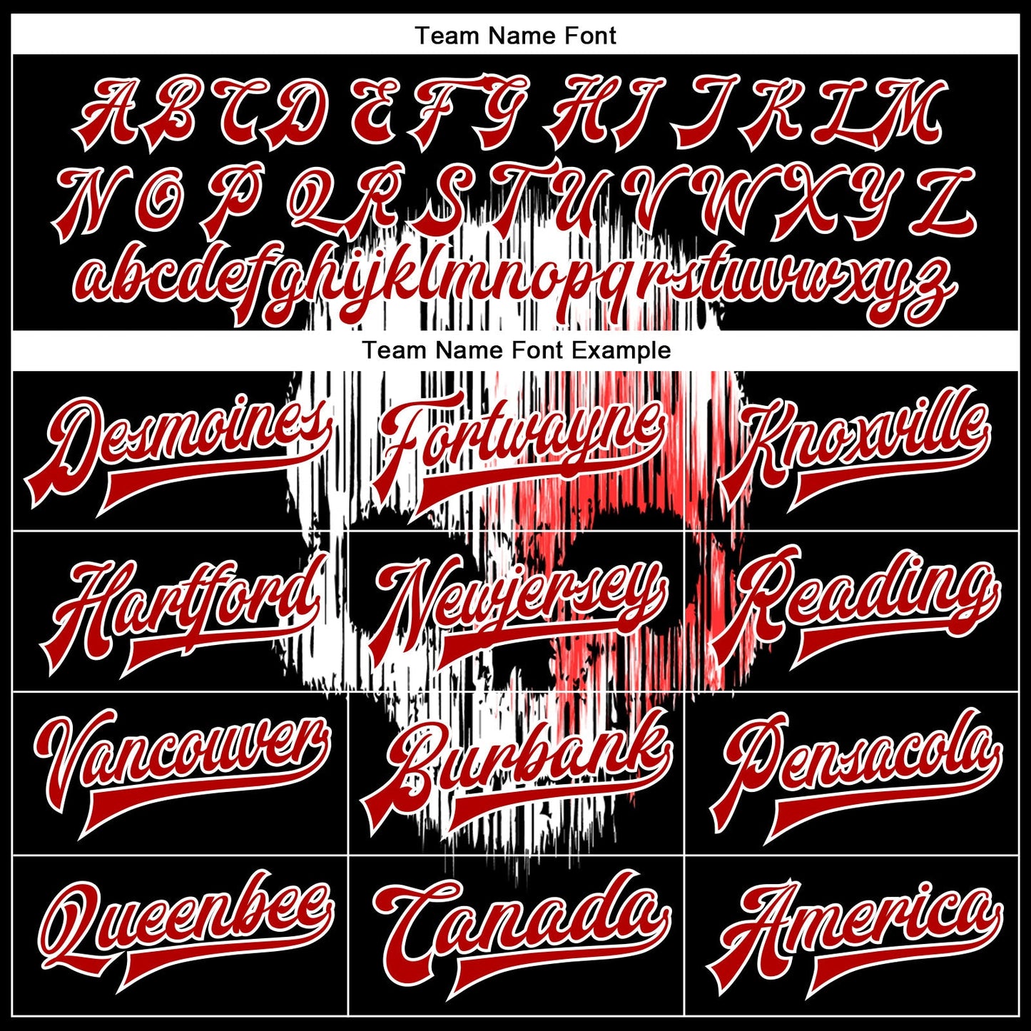 Custom Black Red-White Skull Fashion 3D Bomber Full-Snap Varsity Letterman Jacket view 6