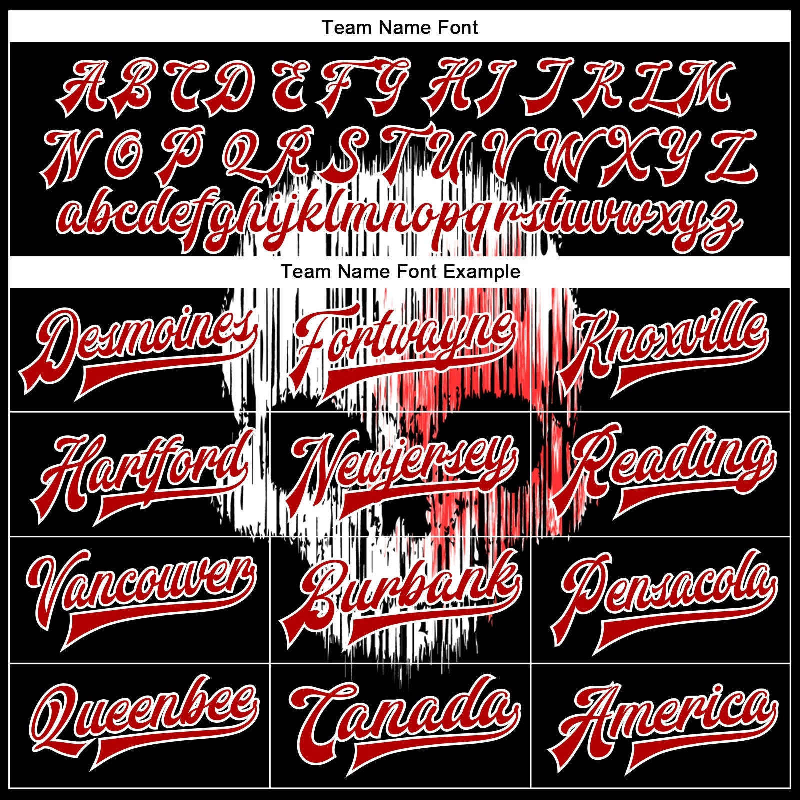 Custom Black Red-White Skull Fashion 3D Bomber Full-Snap Varsity Letterman Jacket view 6