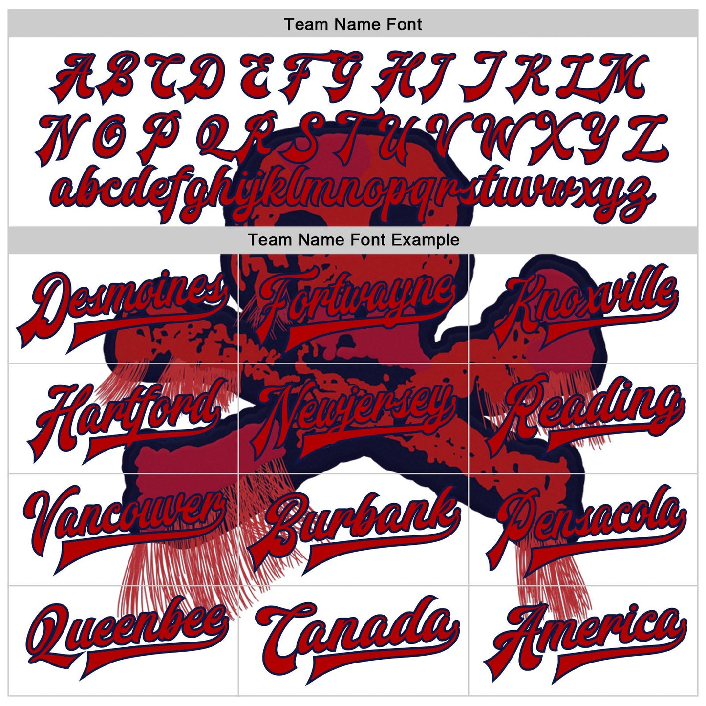 Custom White Red-Navy Skull Fashion 3D Bomber Full-Snap Varsity Letterman Jacket view 6
