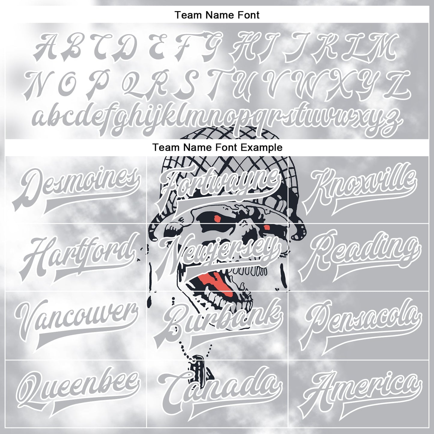 Custom Gray White Skull Fashion 3D Bomber Full-Snap Varsity Letterman Jacket view 5