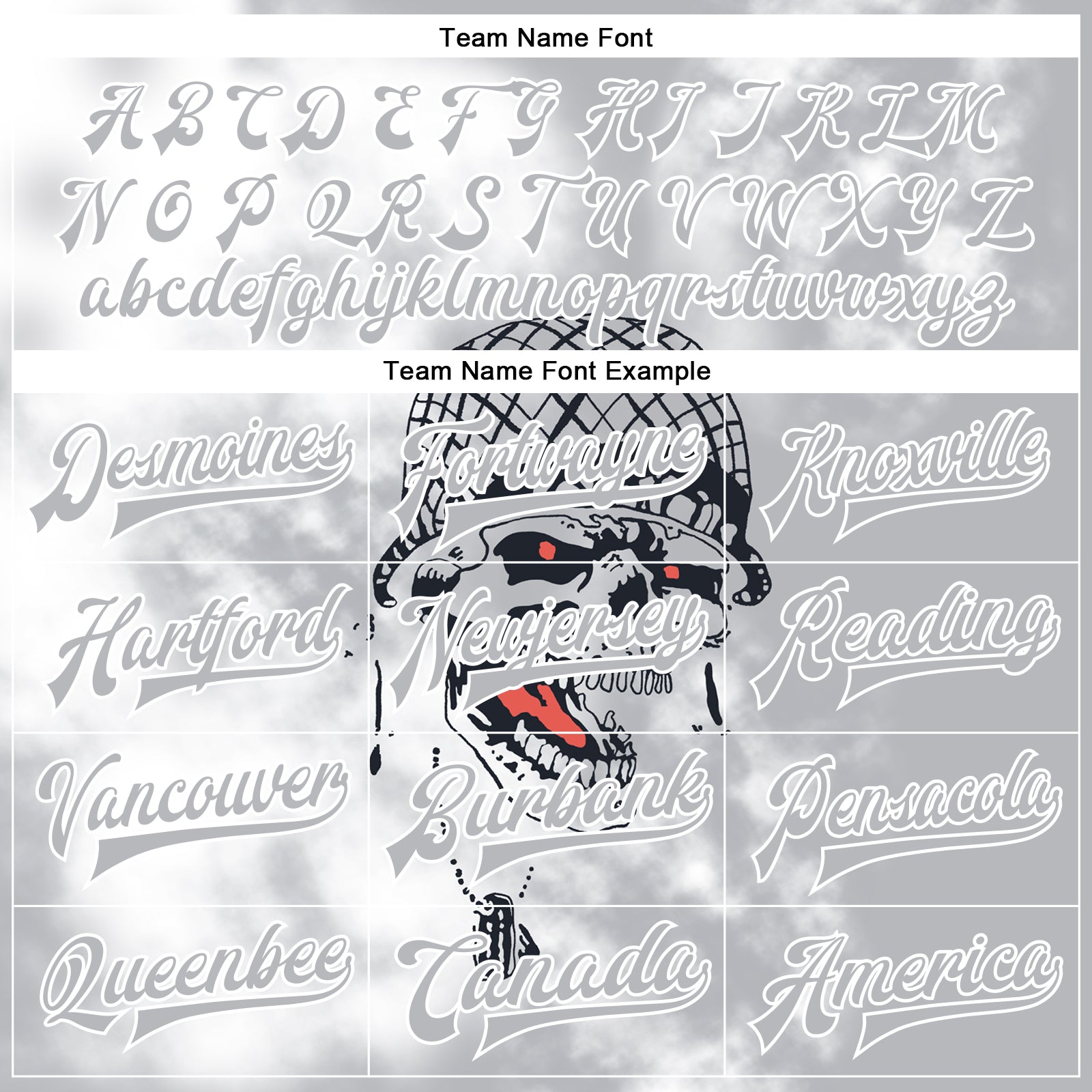 Custom Gray White Skull Fashion 3D Bomber Full-Snap Varsity Letterman Jacket view 5