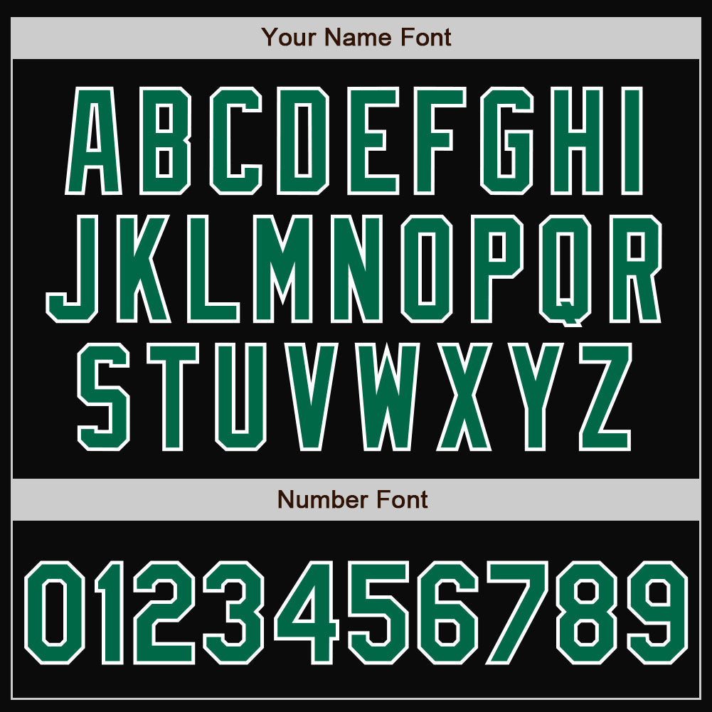 Custom Black Kelly Green-White Bomber Full-Snap Varsity Letterman Two Tone Jacket view 7