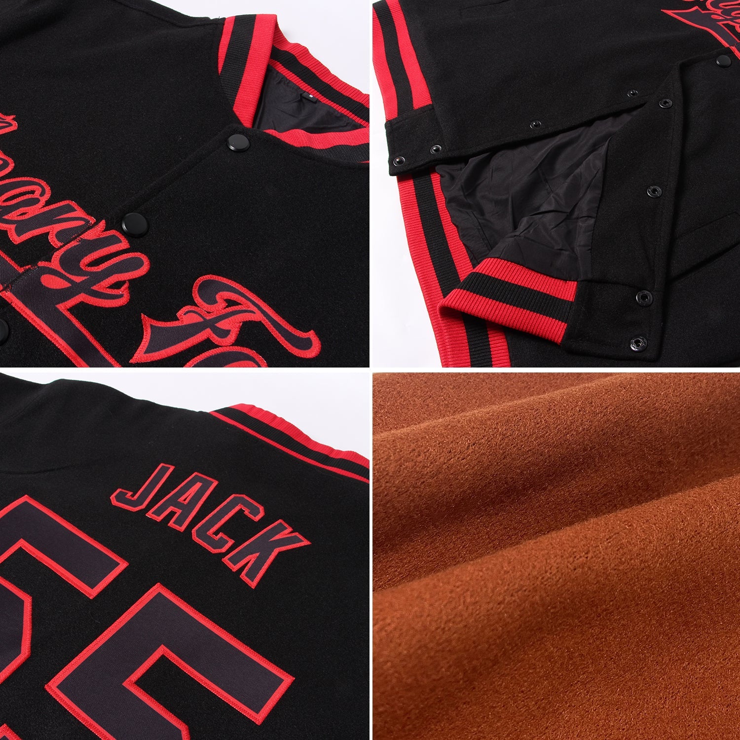 Custom Texas Orange White-Royal Bomber Full-Snap Varsity Letterman Two Tone Jacket view 4