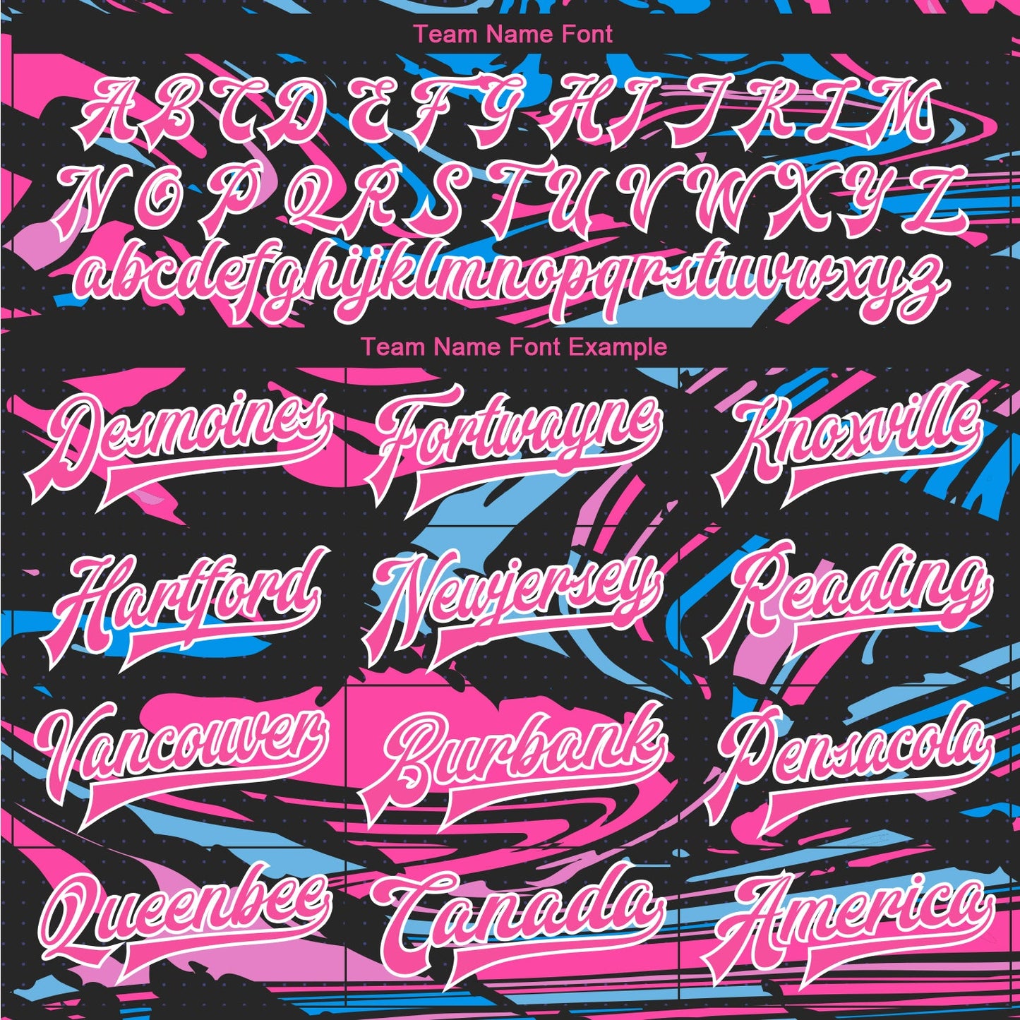 Custom Figure Pink-Light Blue 3D Pattern Design Bomber Full-Snap Varsity Letterman Jacket view 6