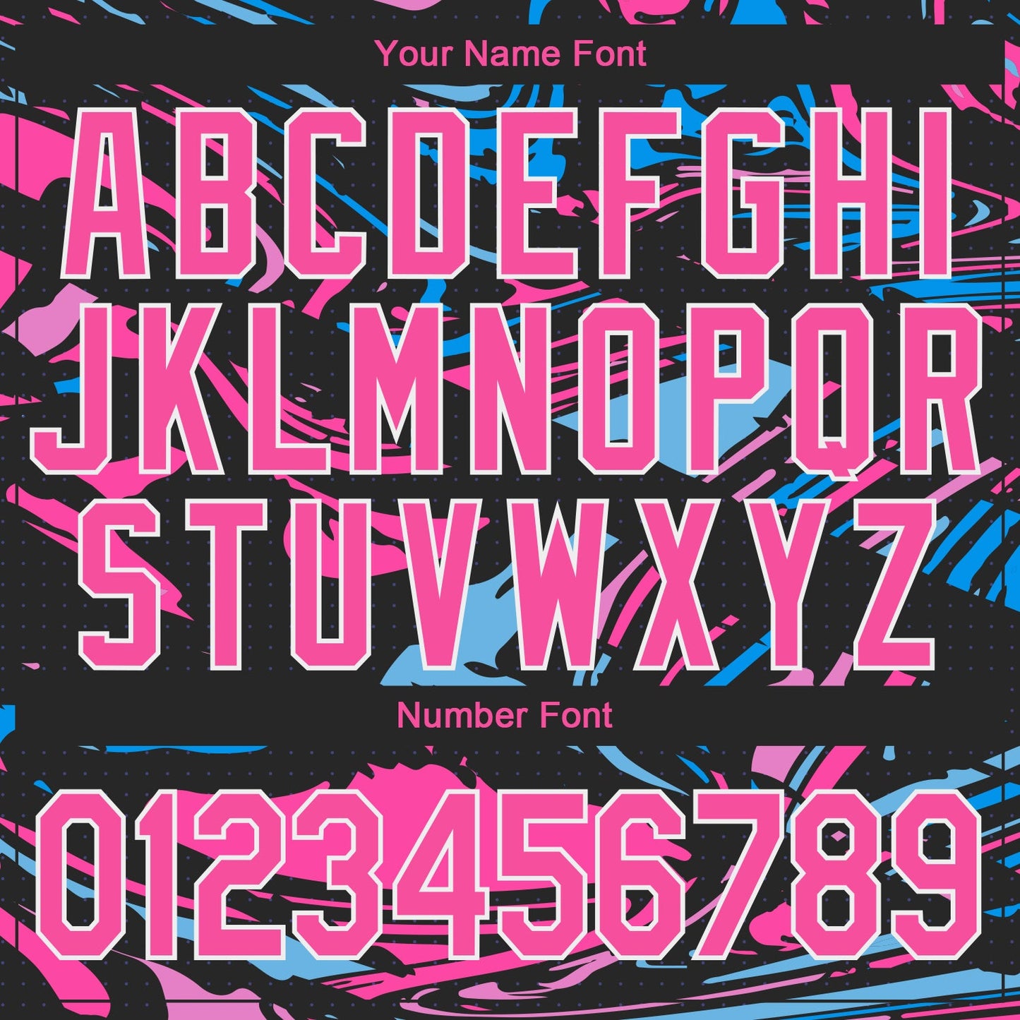 Custom Figure Pink-Light Blue 3D Pattern Design Bomber Full-Snap Varsity Letterman Jacket view 7